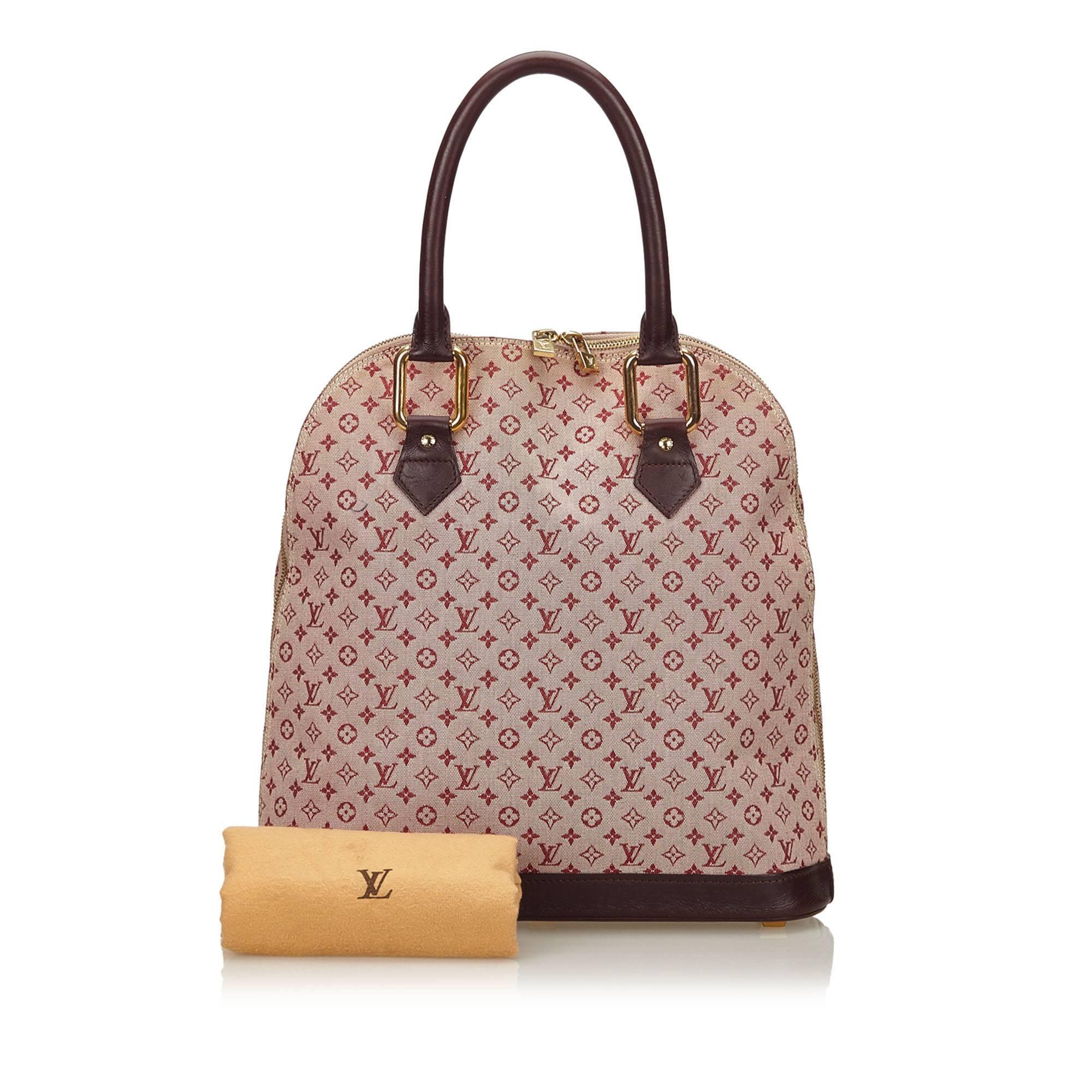 Louis Vuitton Pink and Brown Mini Lin Alma Haut Bag 8