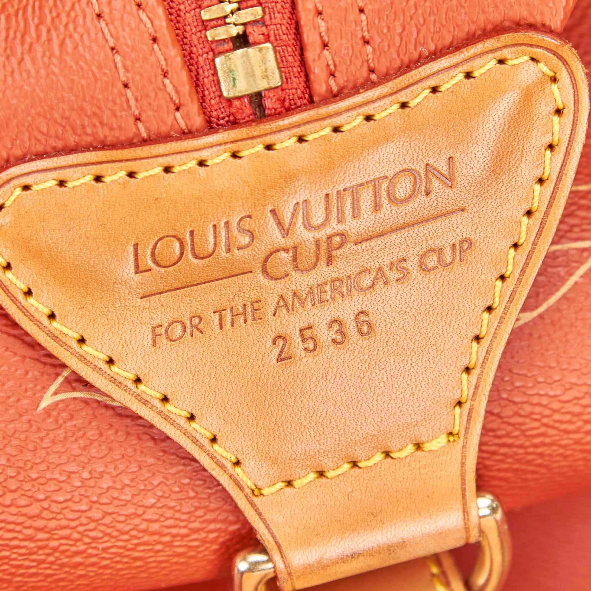 Brown Louis Vuitton Red LV Cup Boston Bag, 1995 