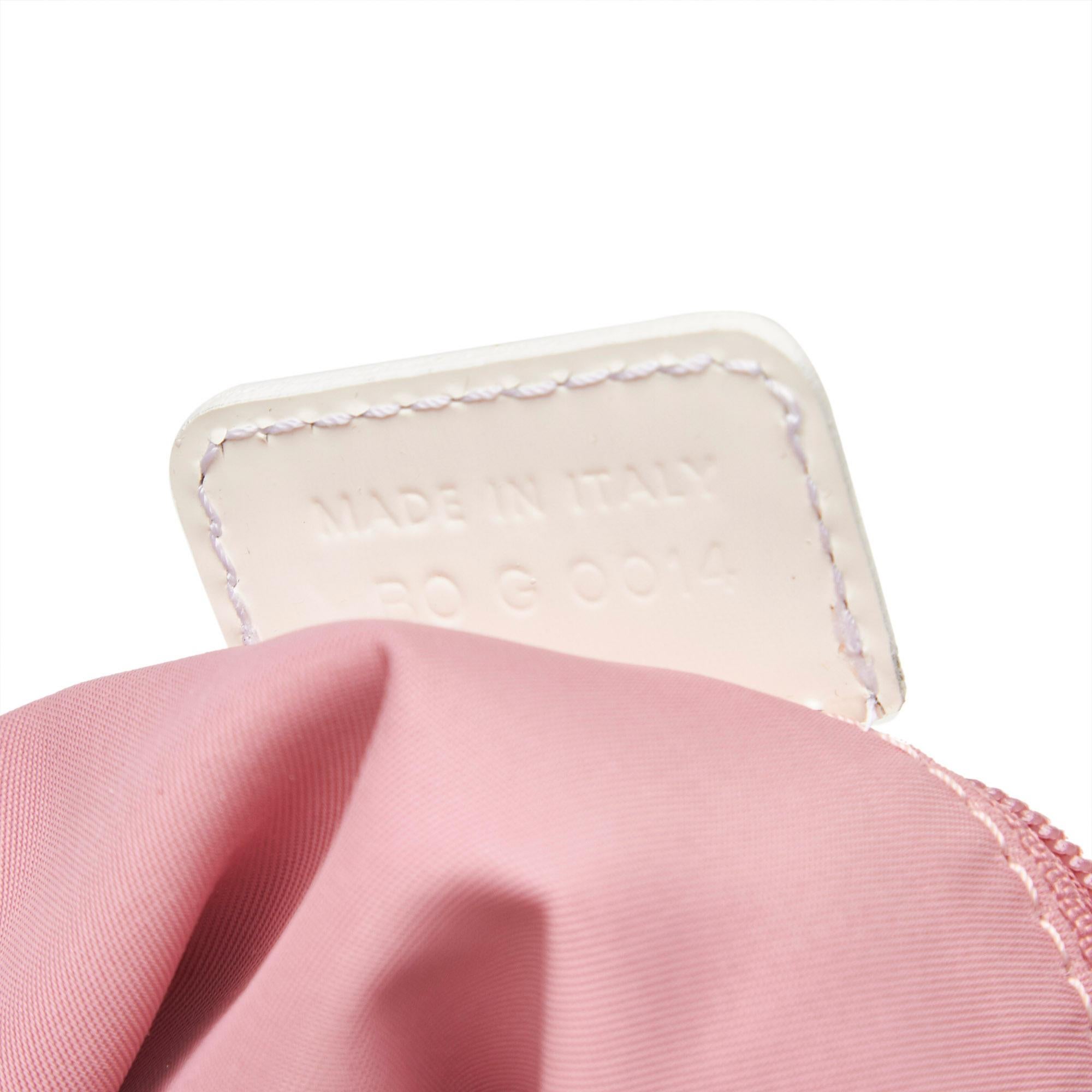 Dior Pink x White Jacquard Diorissimo Boston Bag In Good Condition In Orlando, FL