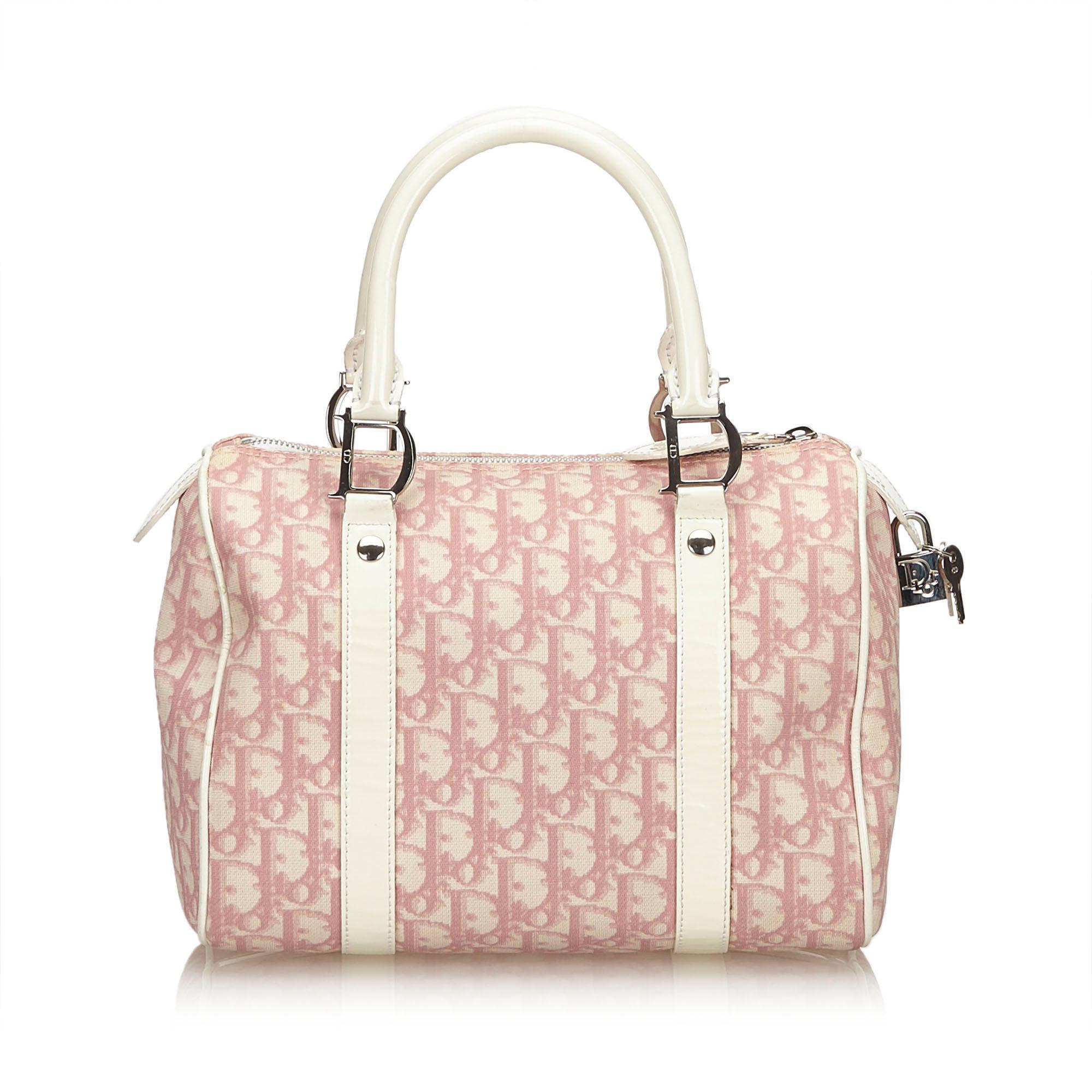 dior pink and white bag