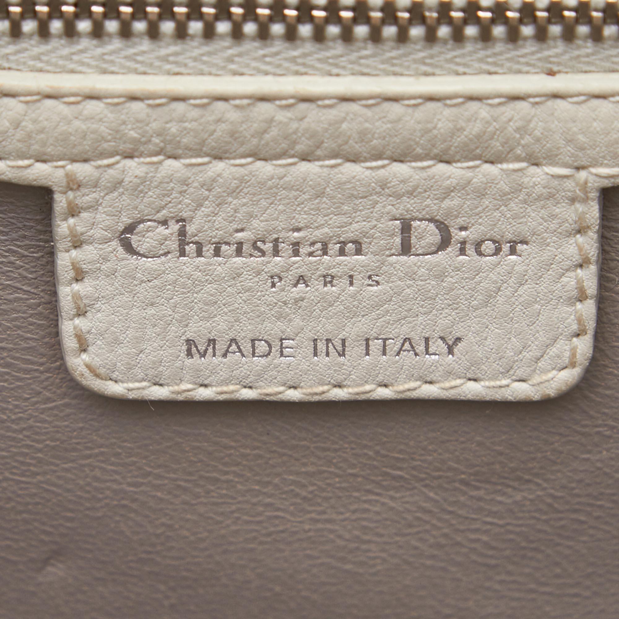 Dior White Leather Tote Bag 2