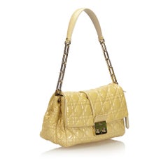 Dior Yellow Leather New Lock Flap Bag