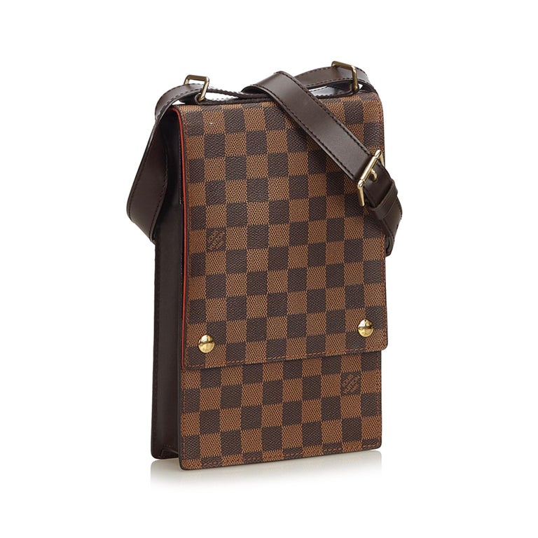 Louis Vuitton Brown Damier Ebene Portobello Crossbody Bag For Sale at ...