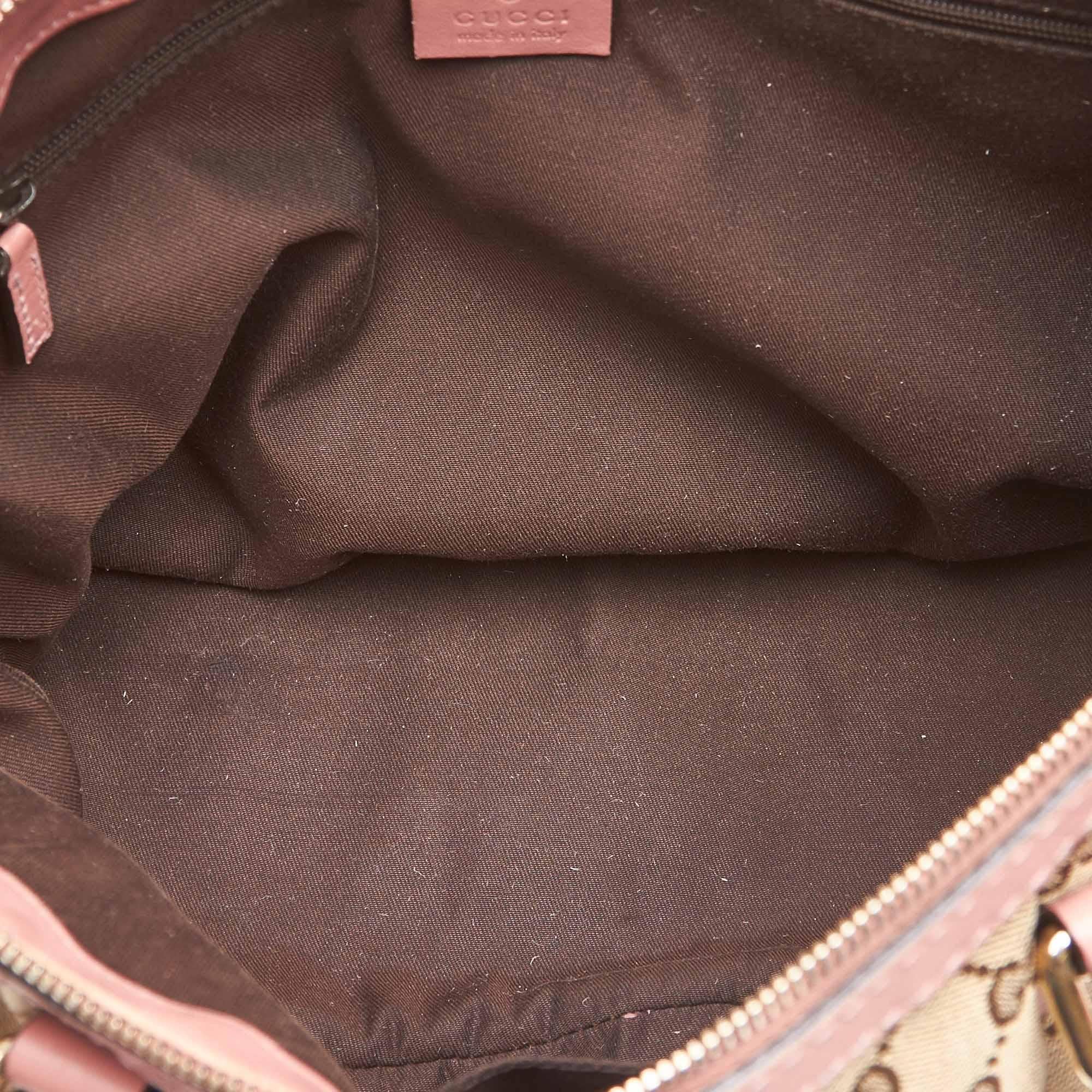 Gucci Brown x Pink Guccissima Jacquard Satchel 1