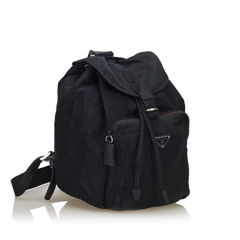 Prada Drawstring Backpack Prada Black Nylon Drawstring Backpack at 1stDibs