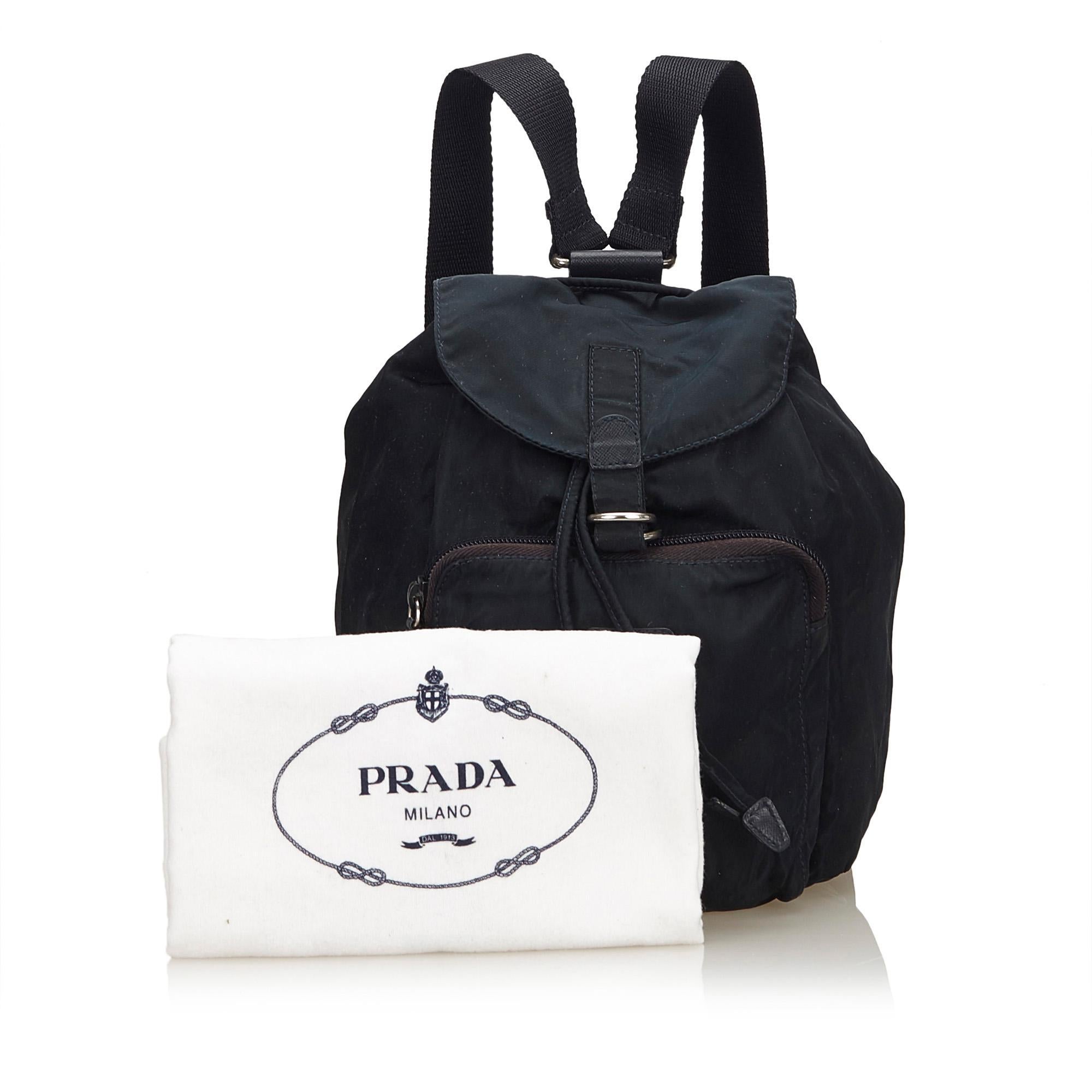 Prada Black Nylon Drawstring Backpack 5