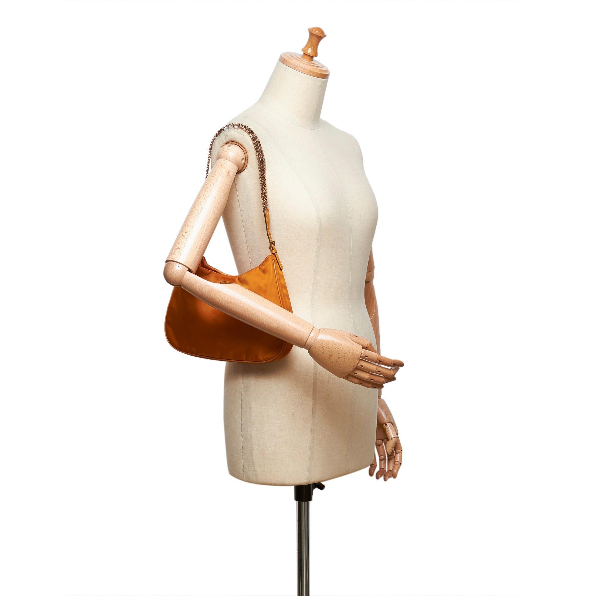 Prada Orange Nylon Shoulder Bag 1