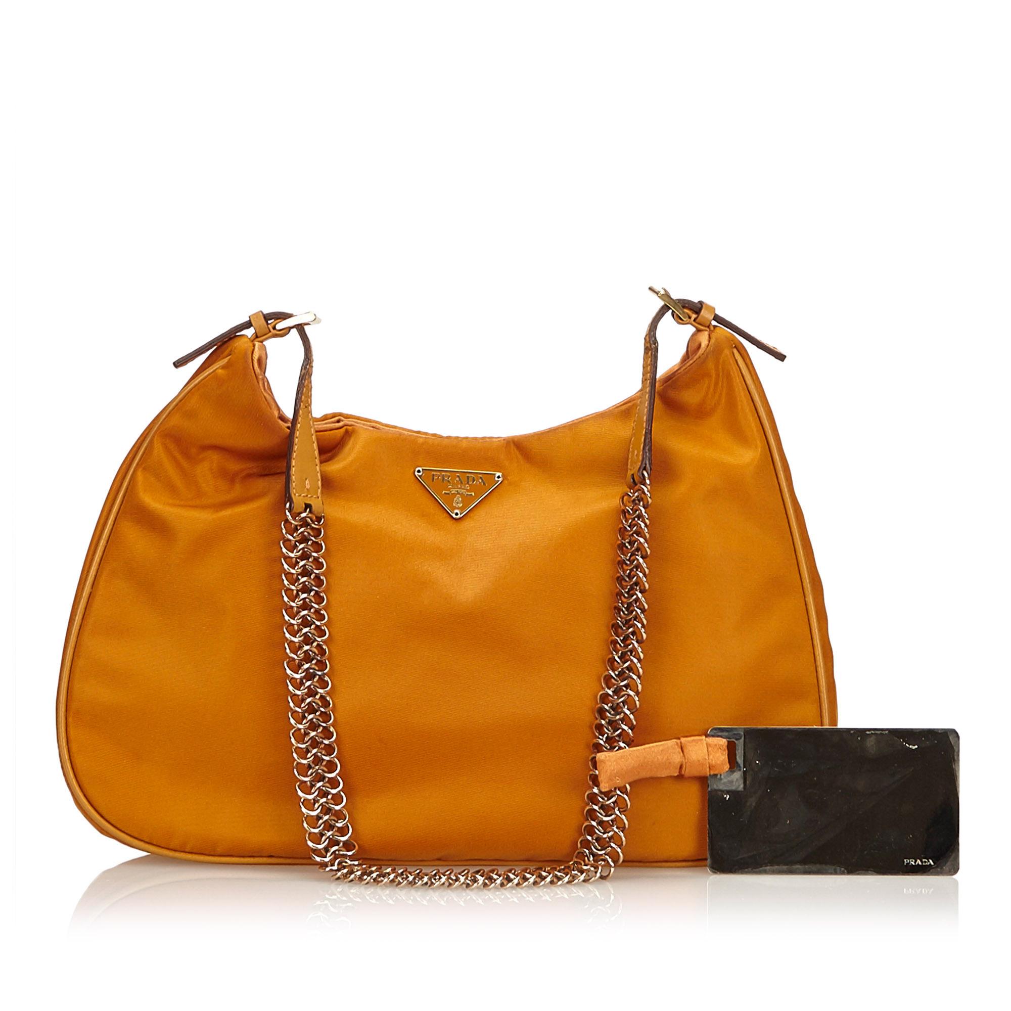 Prada Orange Nylon Shoulder Bag 2