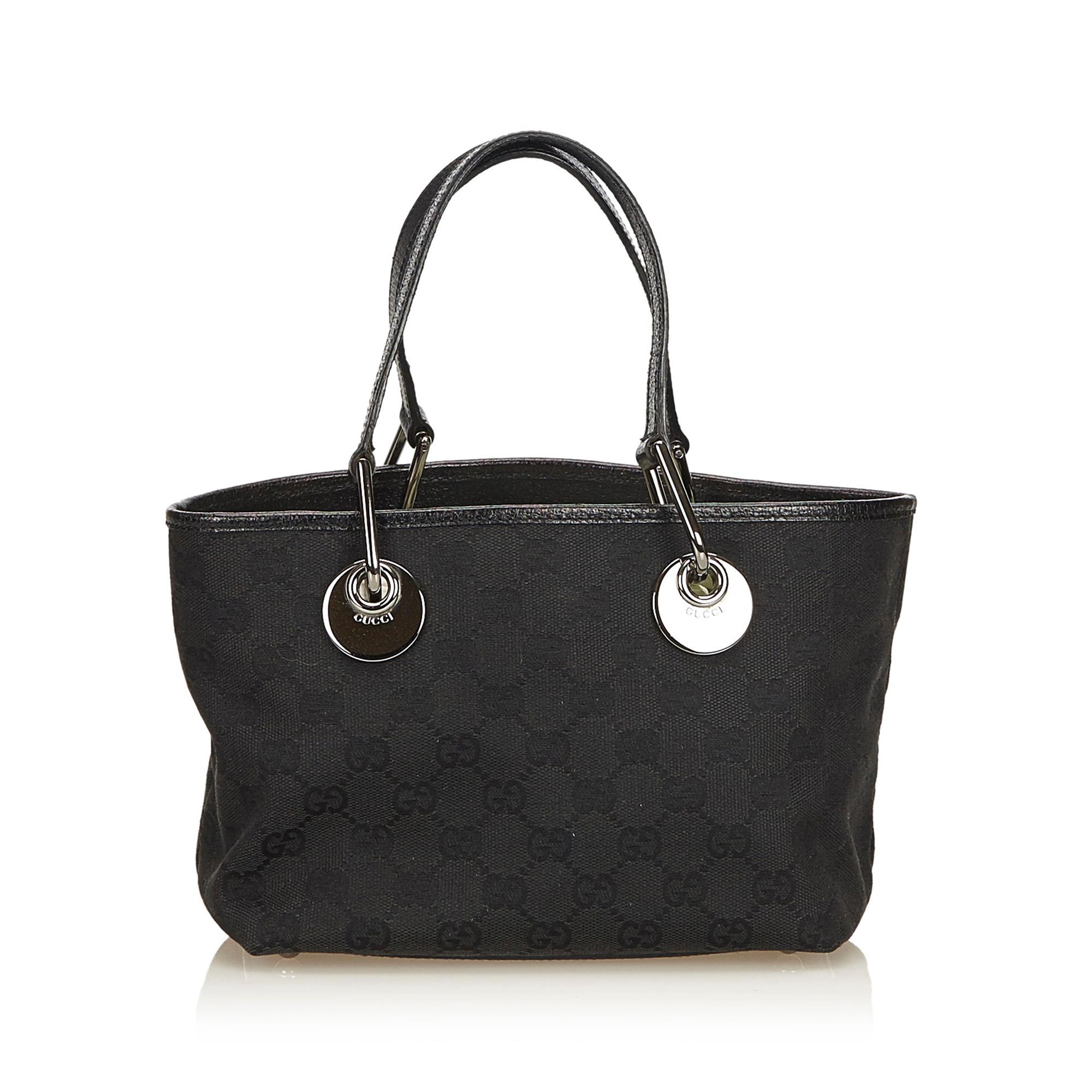 Gucci Black Guccissima Jacquard Handbag In Good Condition In Orlando, FL