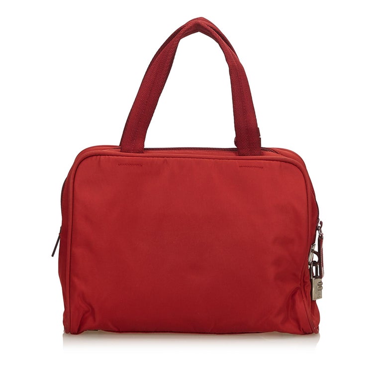 Prada Red Nylon Handbag at 1stdibs