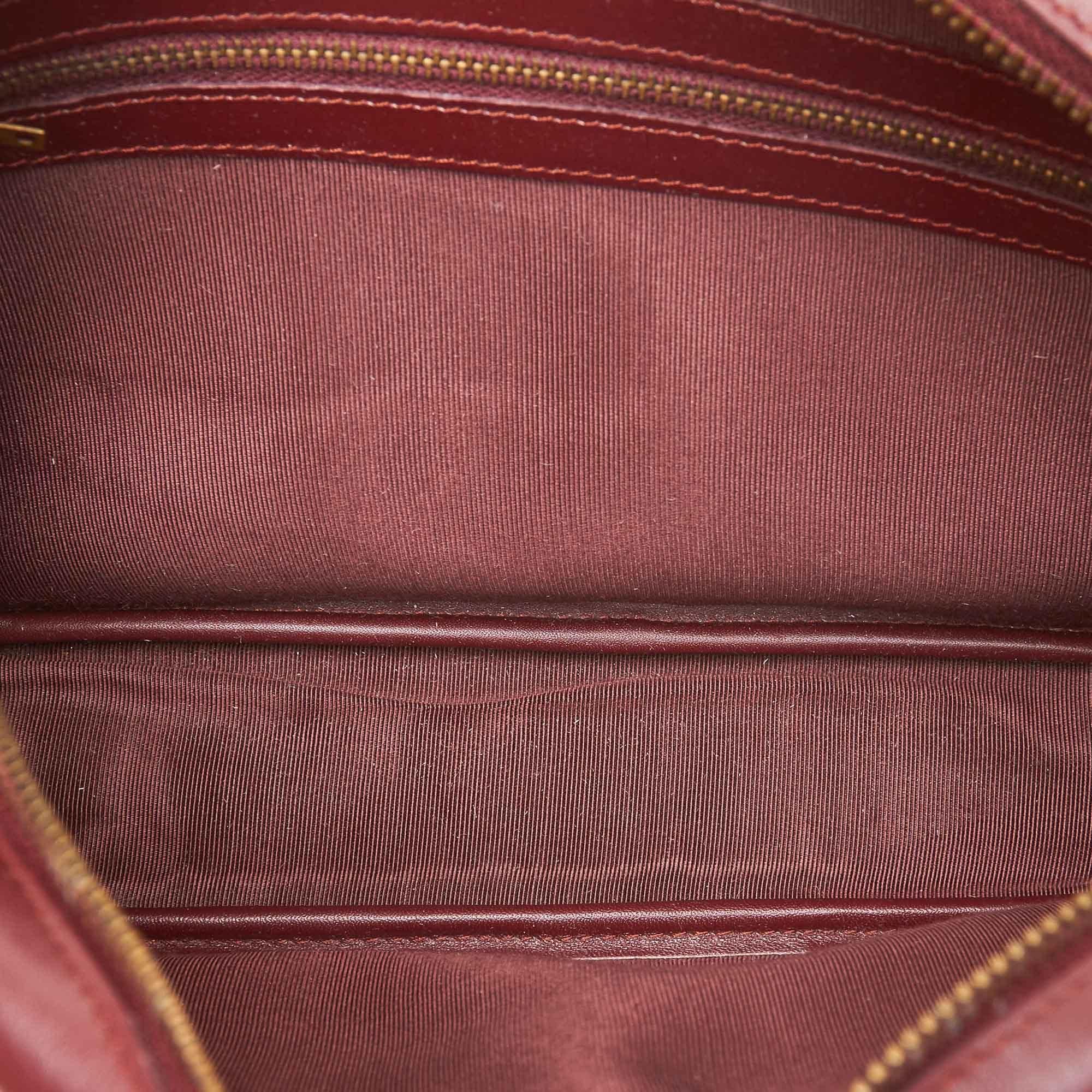 Brown Cartier Red x Bordeau Leather Must de Cartier Crossbody Bag