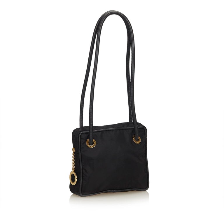 Celine Black Nylon Shoulder Bag at 1stDibs