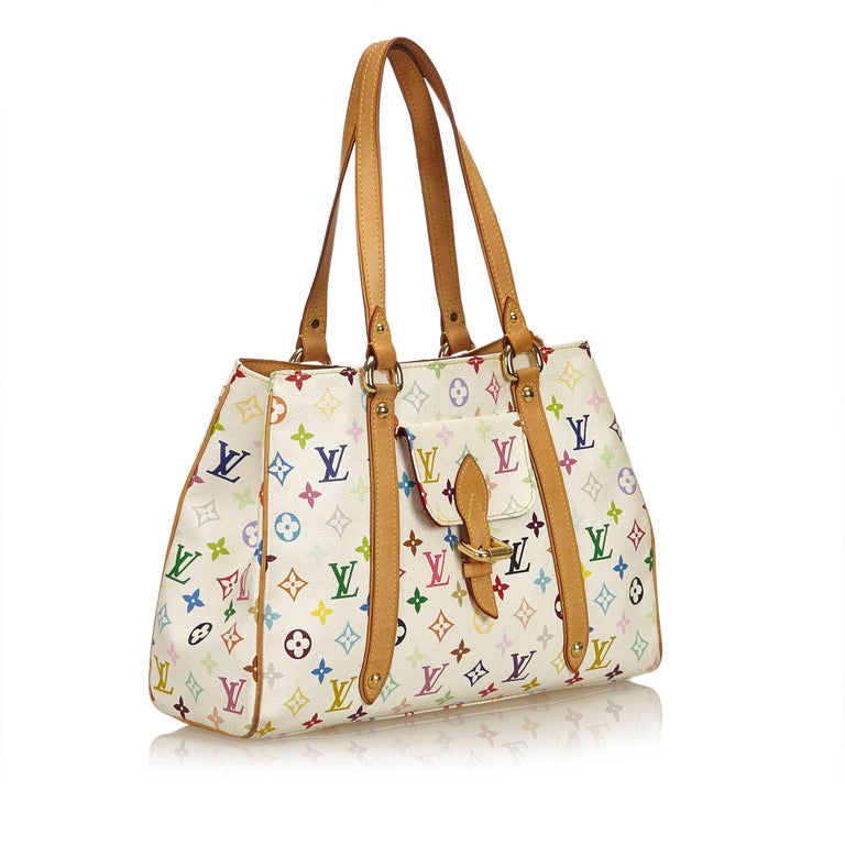 Louis Vuitton Aurelia Shoulder Bag White Multicolour Monogram Canvas G