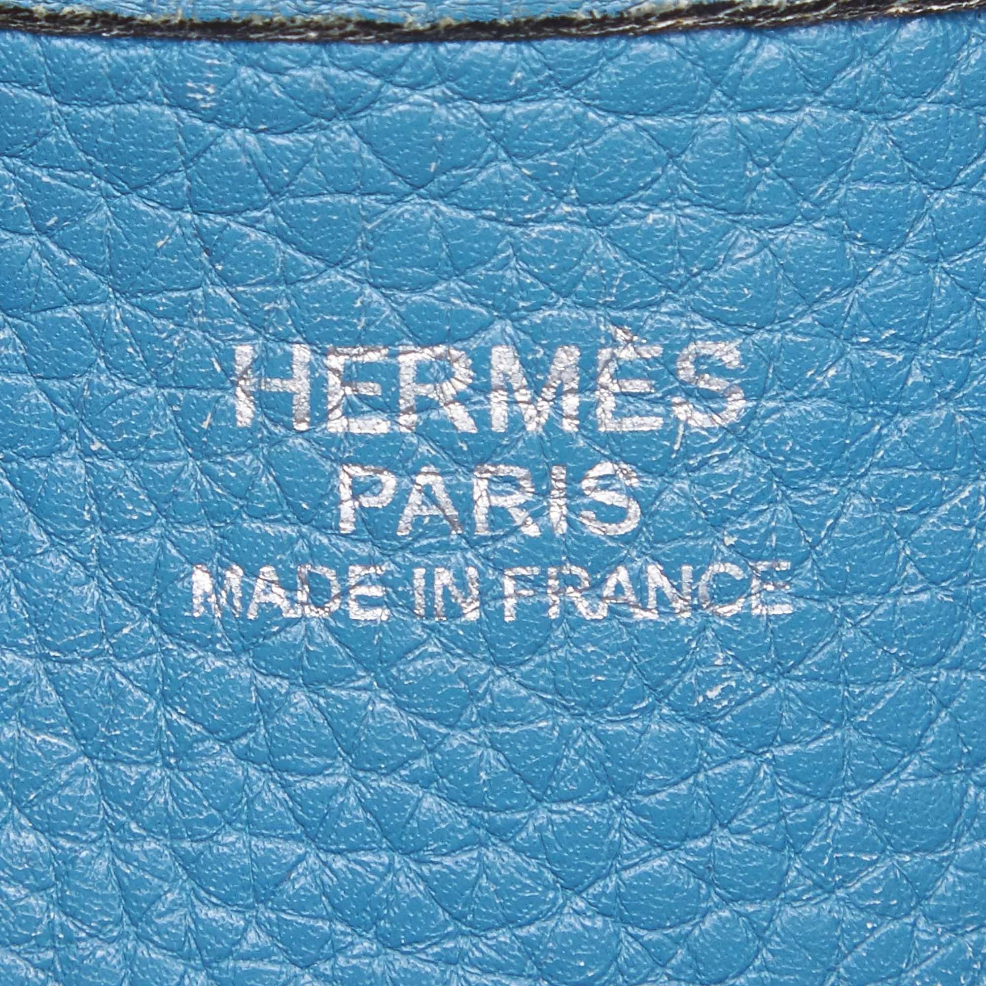 Hermes	Blue	Leather Evelyne II PM 2