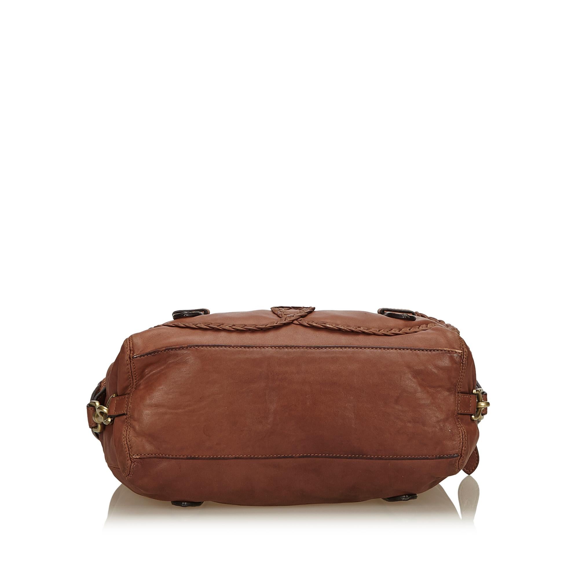 Women's or Men's Mulberry Brown Leather Shoulder Bag
