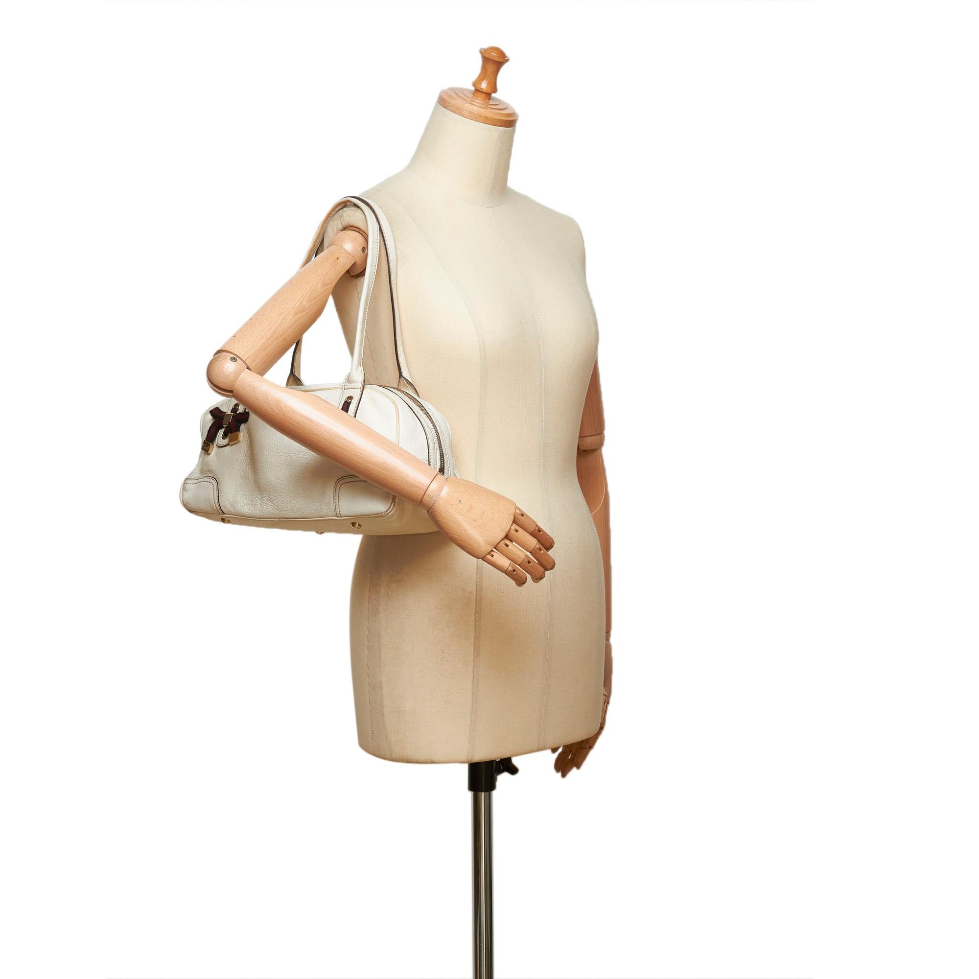 Gucci White Leather Princy Shoulder Bag For Sale 5