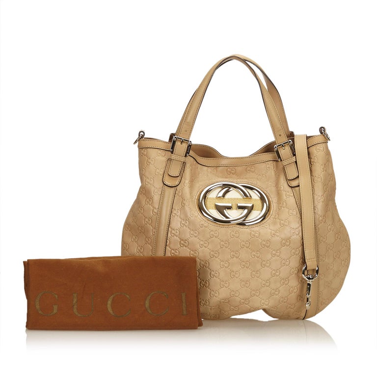 Gucci Beige Guccissima Britt Hobo Bag For Sale at 1stdibs