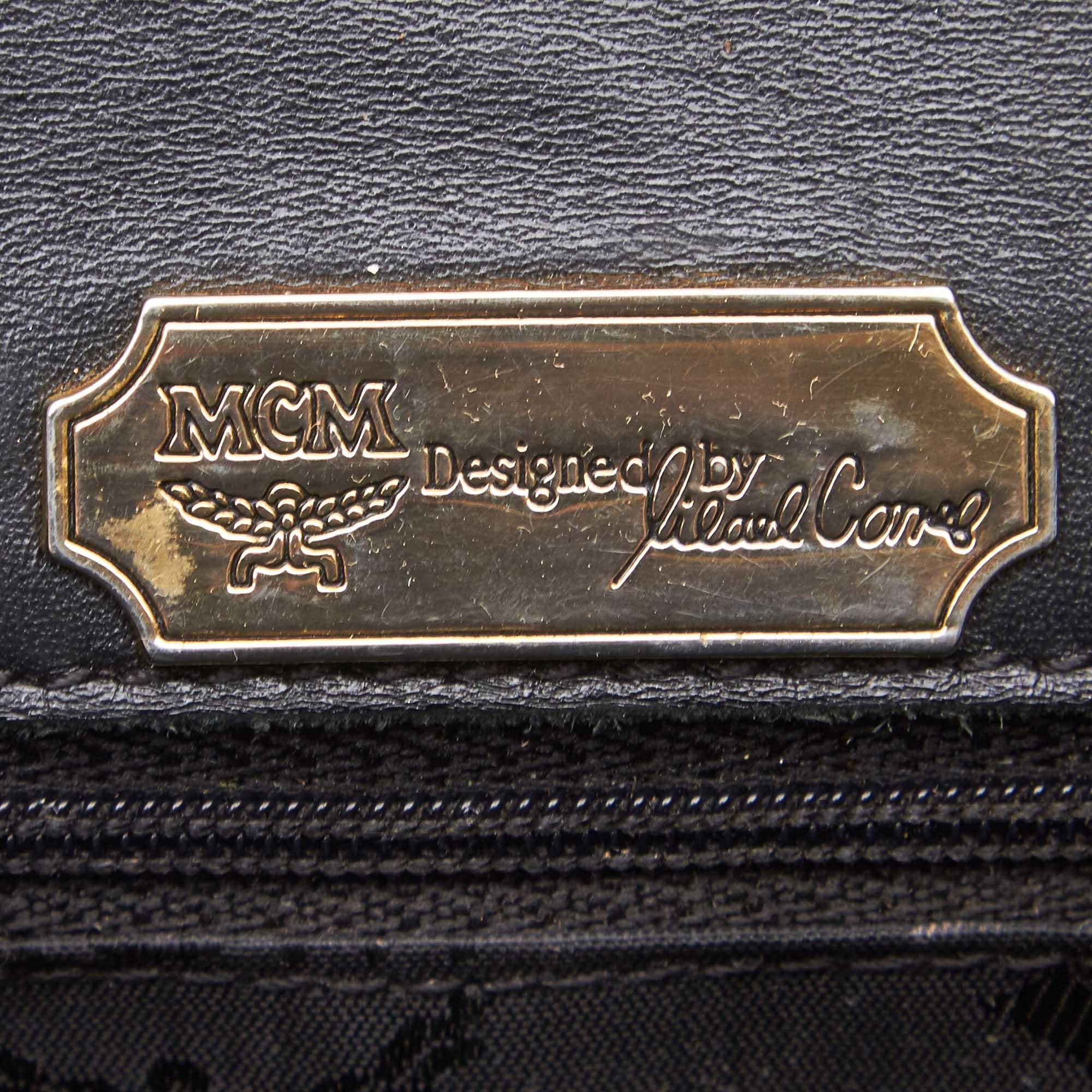 MCM Black Visetos Canvas Chain Crossbody Bag 2