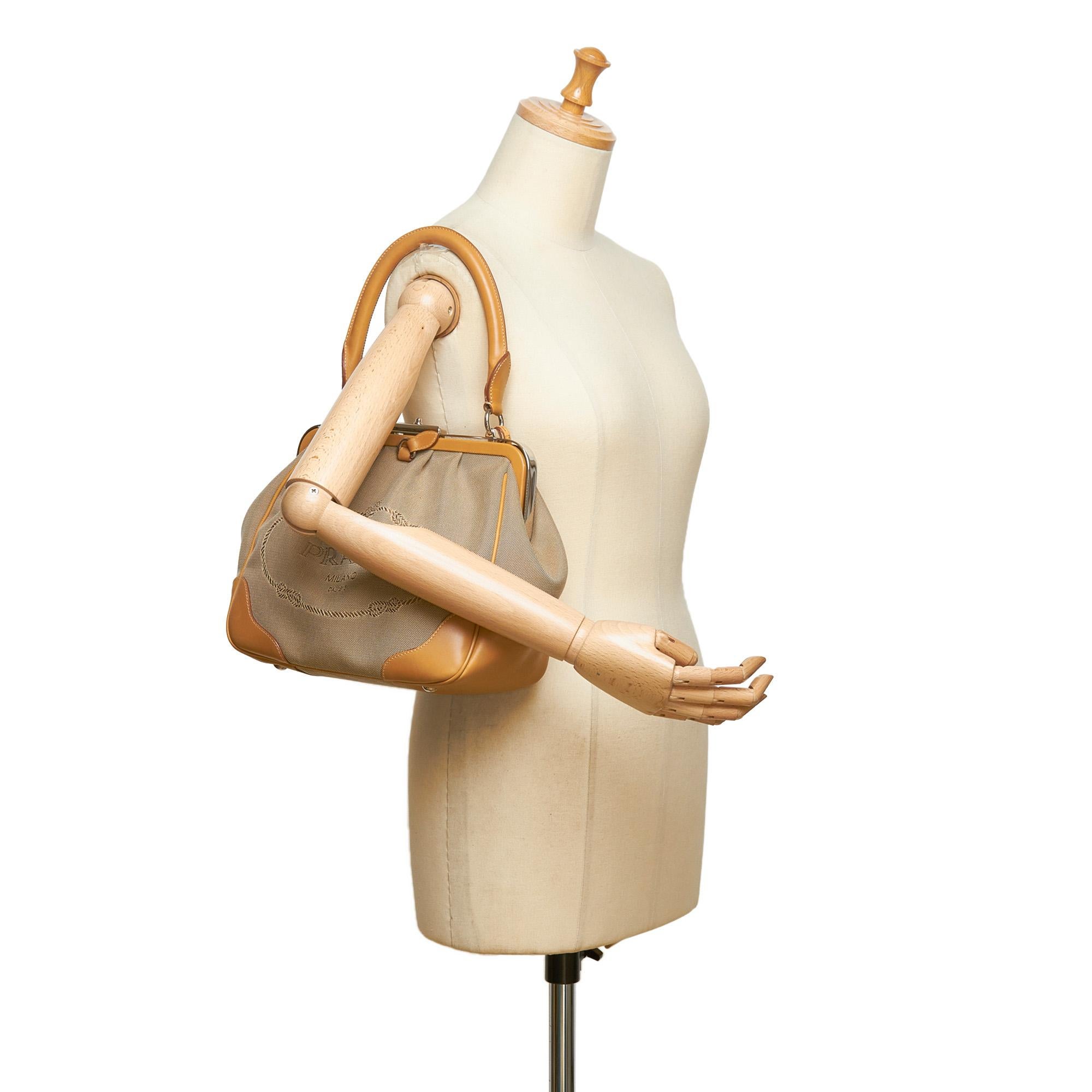 Prada Brown Logo Jacquard Shoulder Bag 3