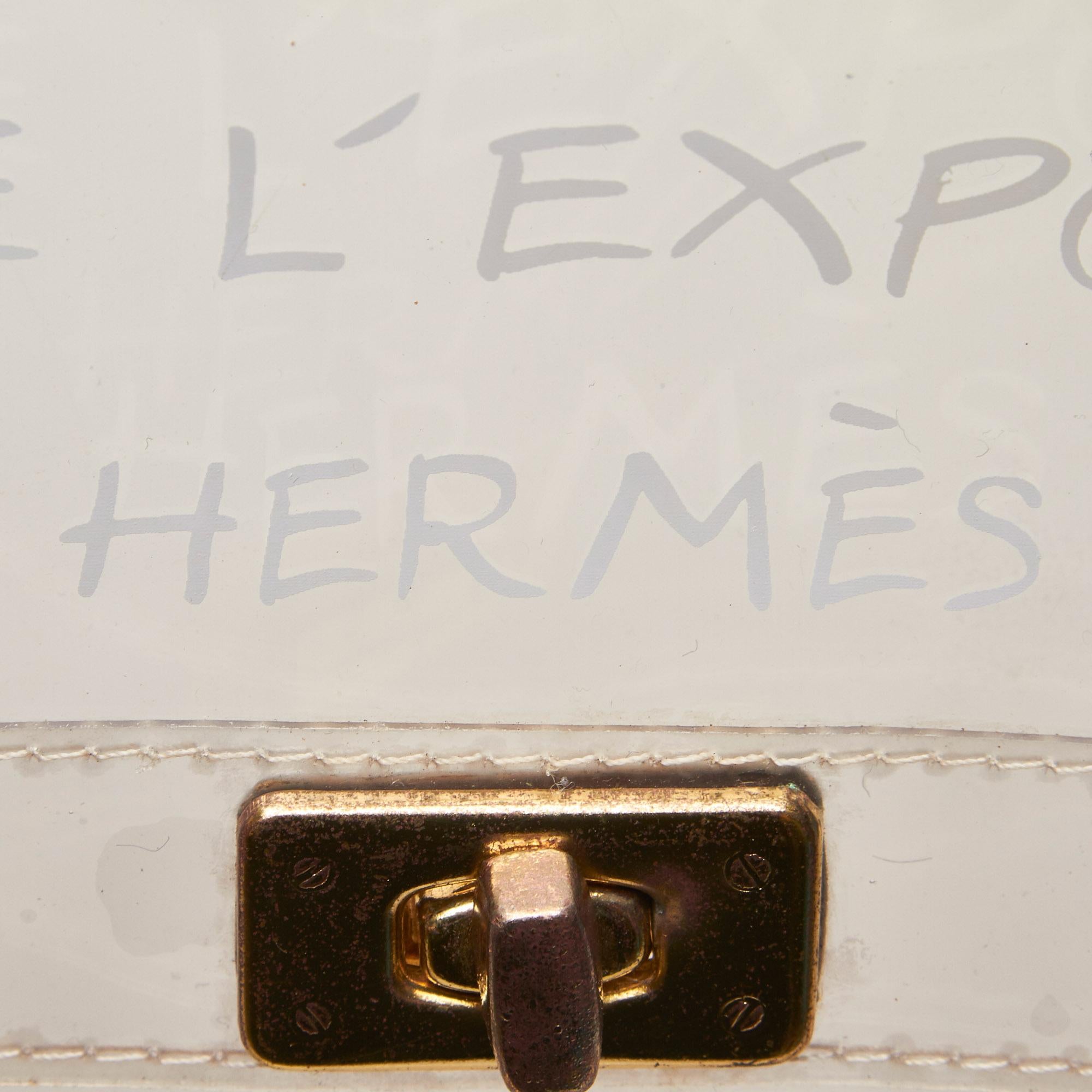 Hermes White Vinyl Kelly Bag 1