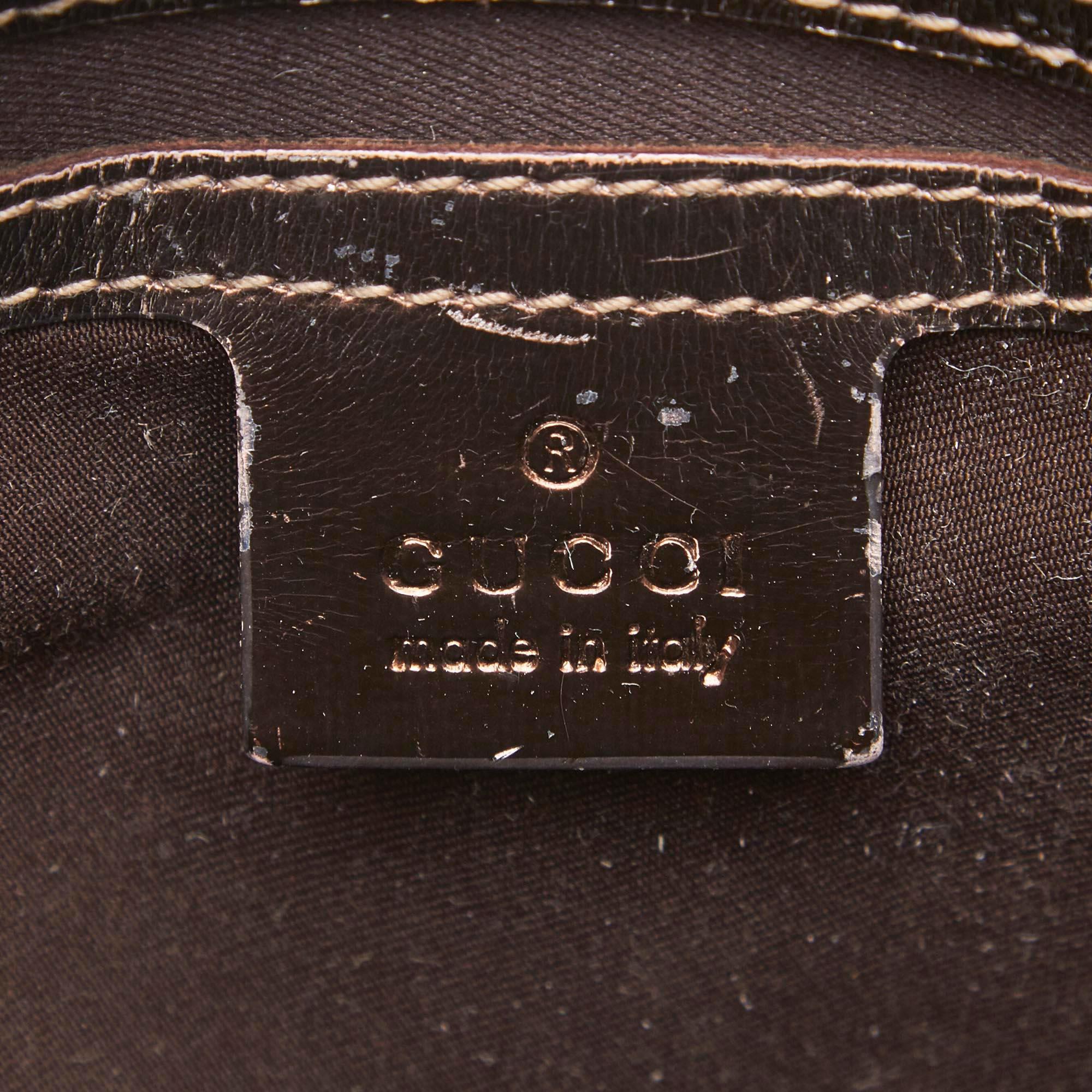 Gucci Brown x Dark Brown Guccissima Joy Boston Bag For Sale 1