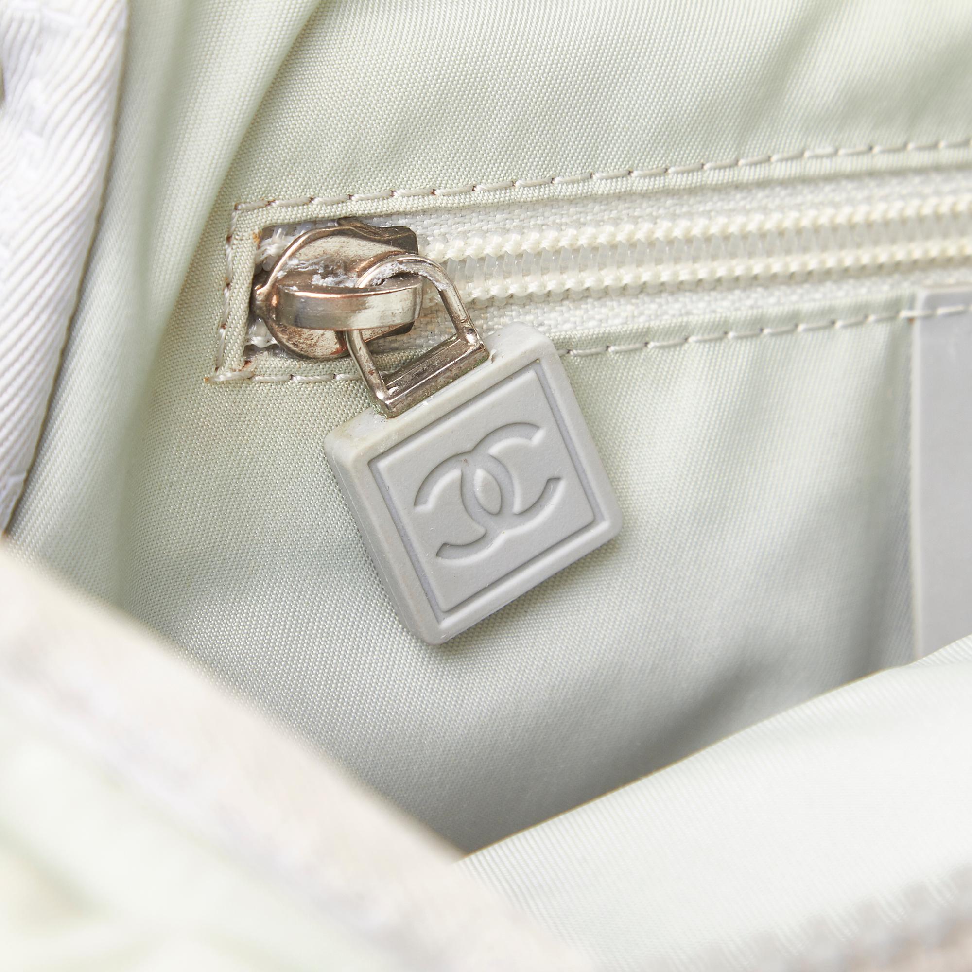 Chanel White x Ivory x Gray CC Camellia Sport Line Tote Bag 3