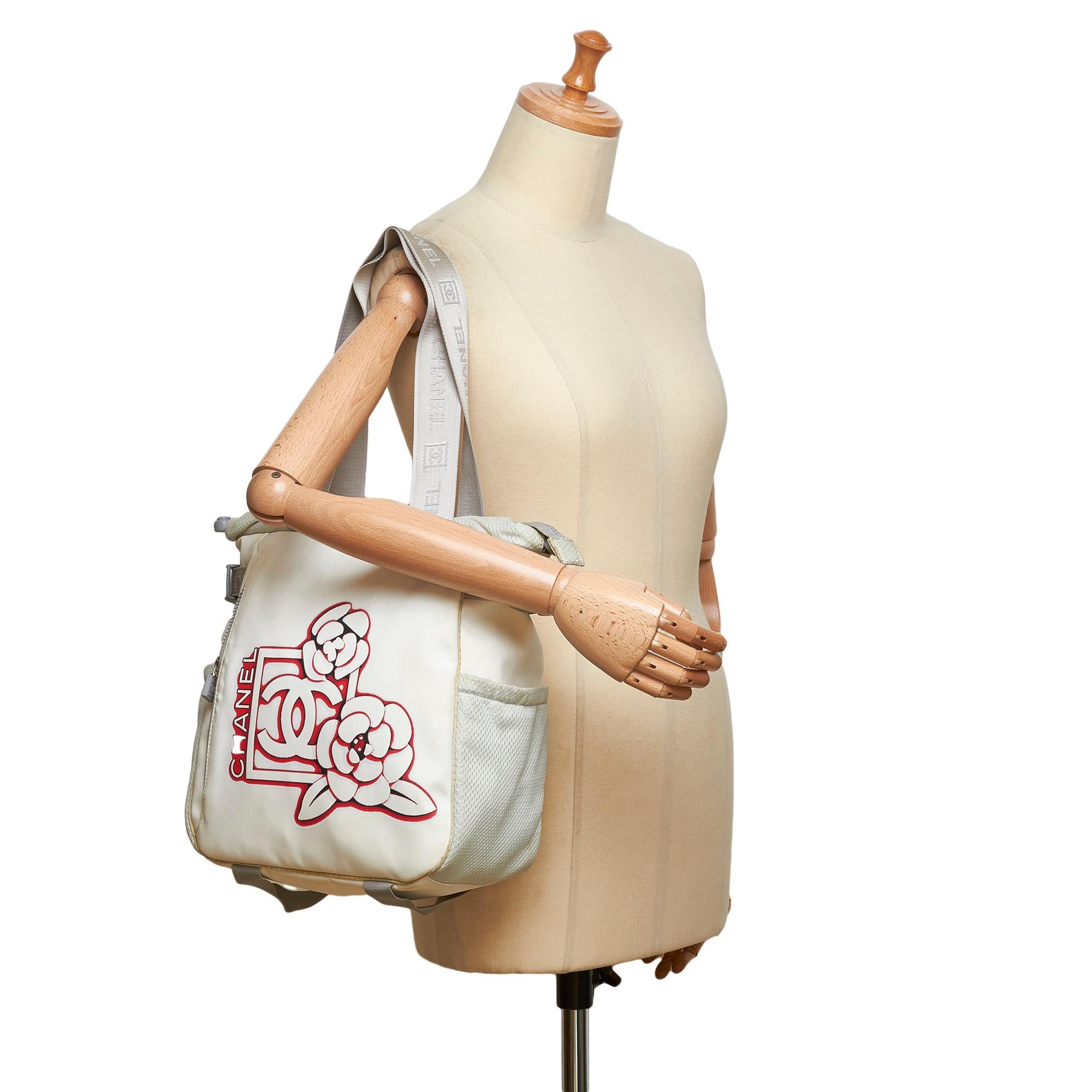 Chanel White x Ivory x Gray CC Camellia Sport Line Tote Bag 4