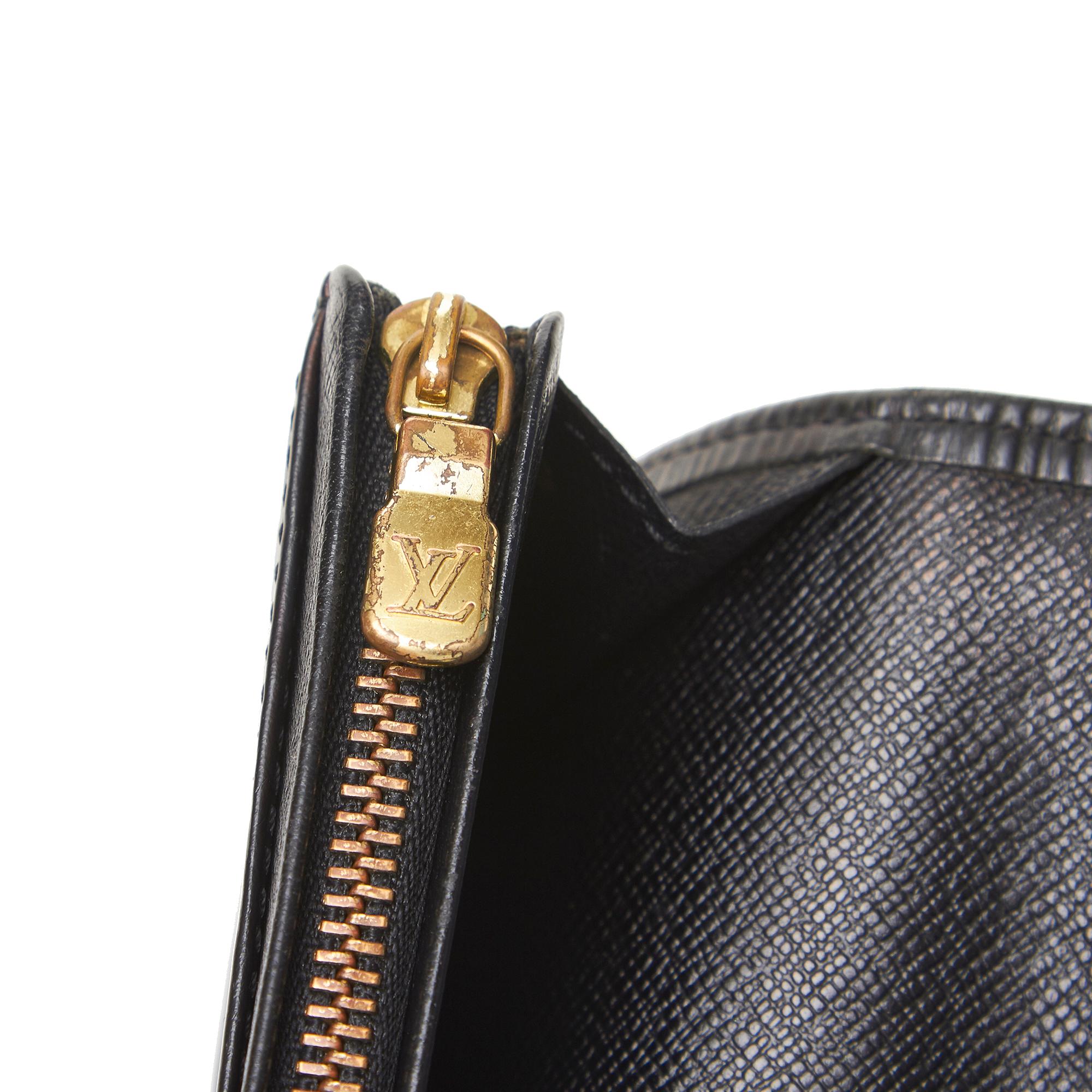 Louis Vuitton Black Epi Portefeuille Tresor Bifold Wallet For Sale 4