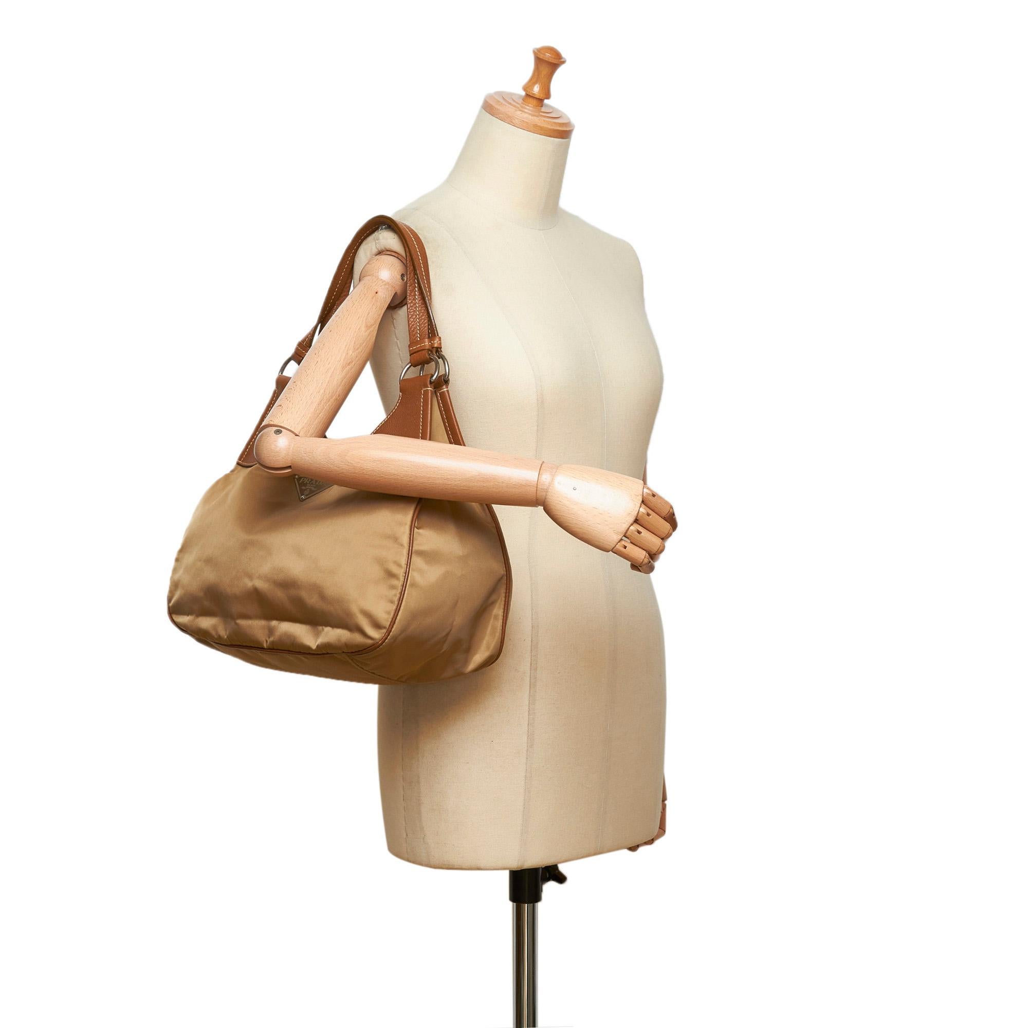 Prada Brown x Light Brown x Brown Nylon Shoulder Bag For Sale 4