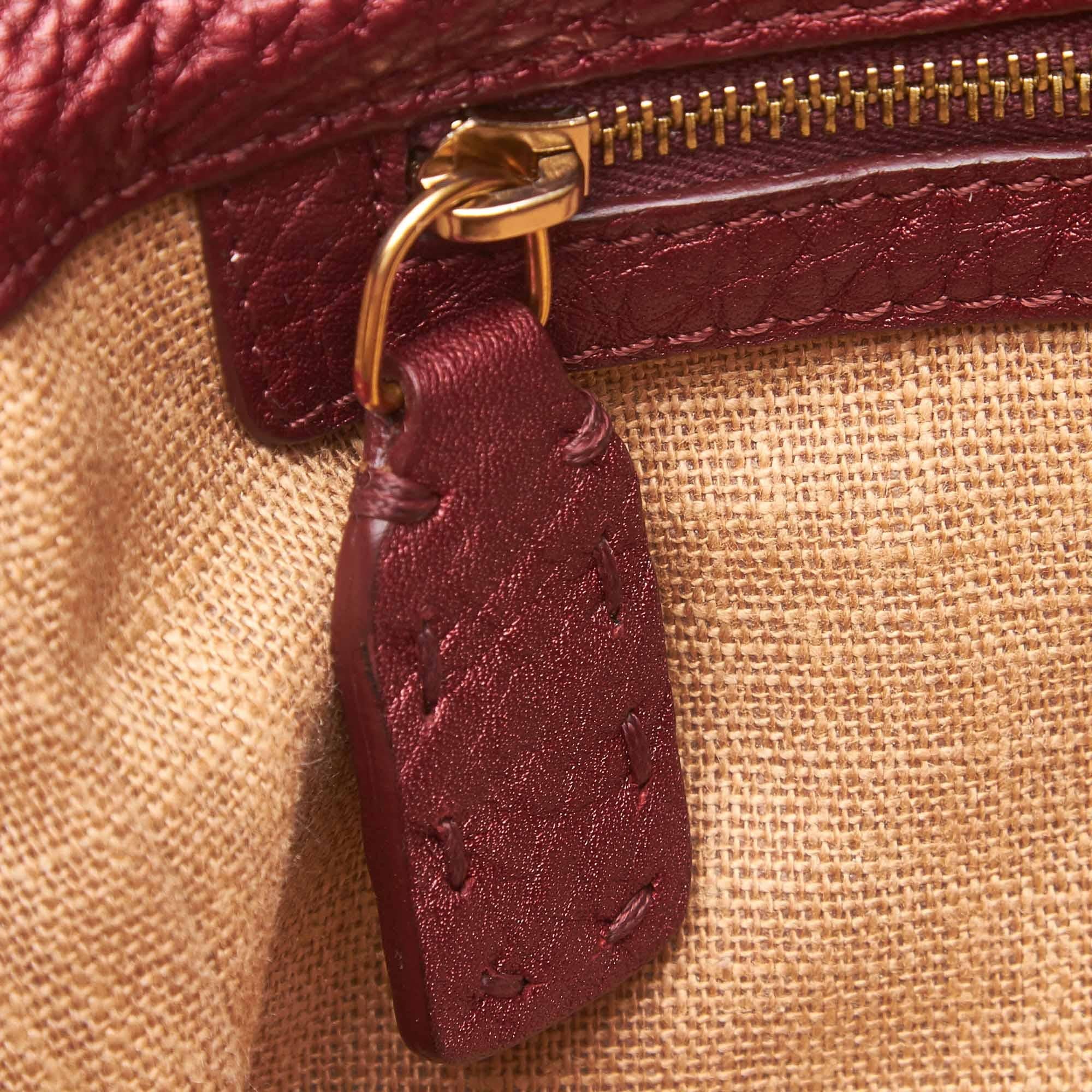 Fendi Red and Bordeau Mini Linda Handbag For Sale 4
