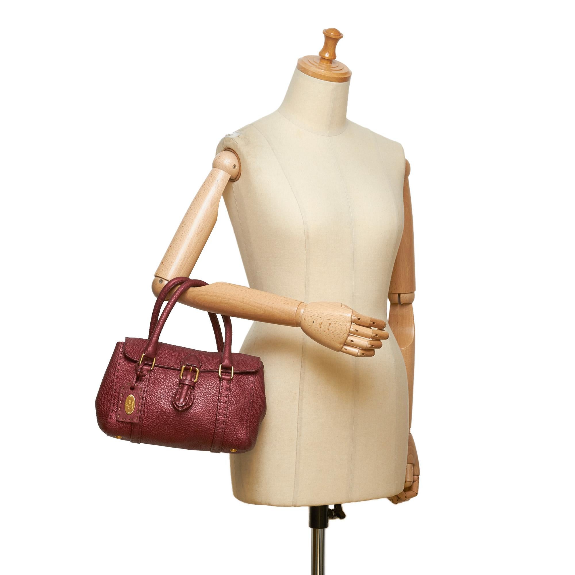 Fendi Red and Bordeau Mini Linda Handbag For Sale 5