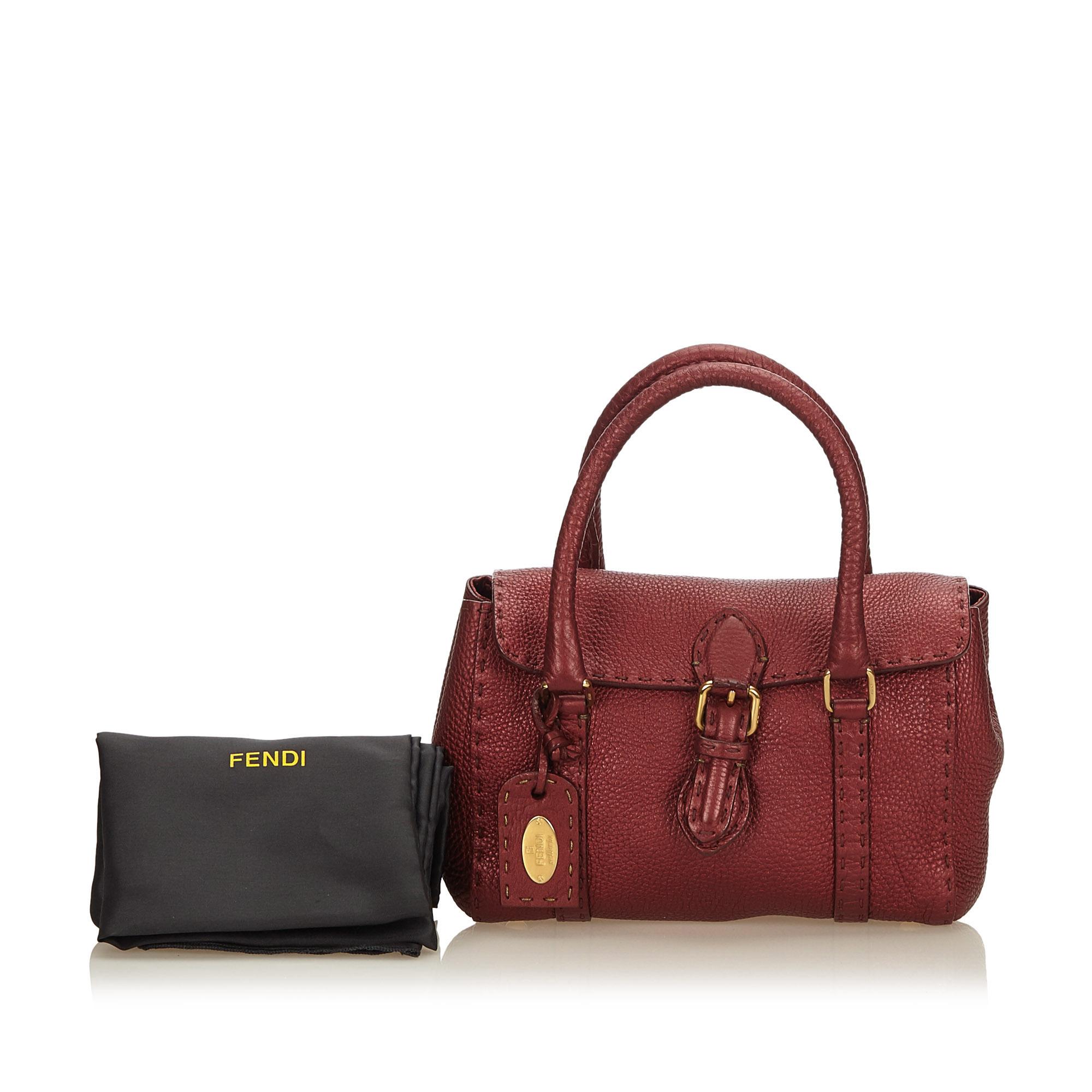 Fendi Red and Bordeau Mini Linda Handbag For Sale 6