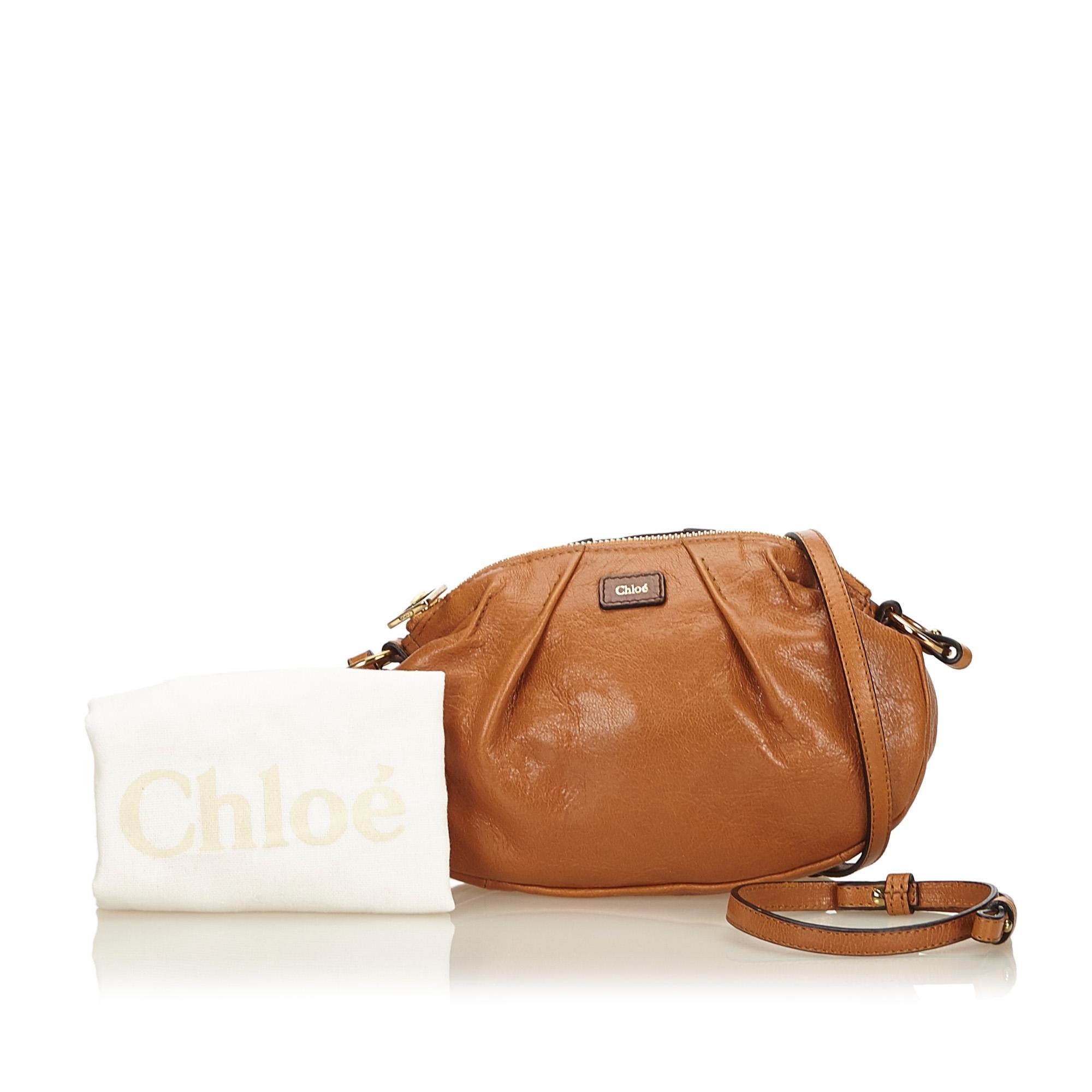 Chloe Brown Leather Crossbody Bag For Sale 7
