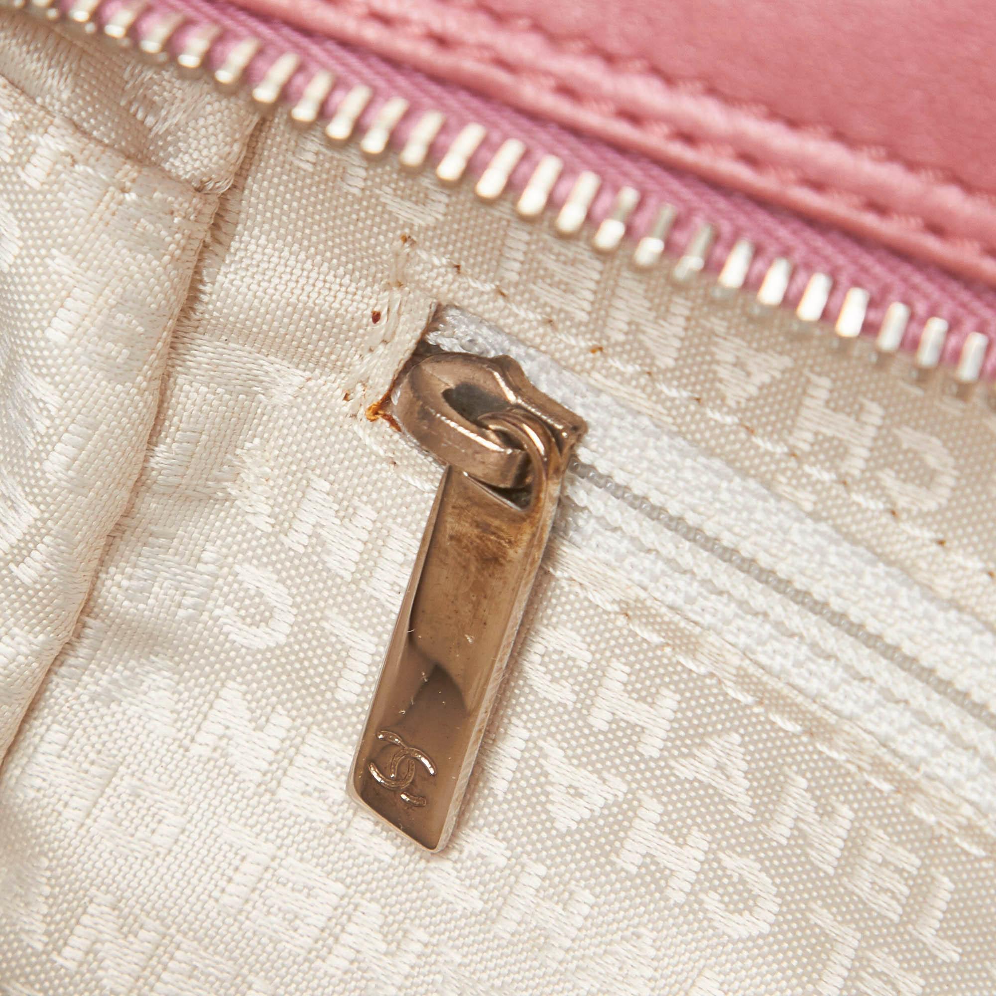 Chanel Pink Wild Stitch Lambskin Handbag 4
