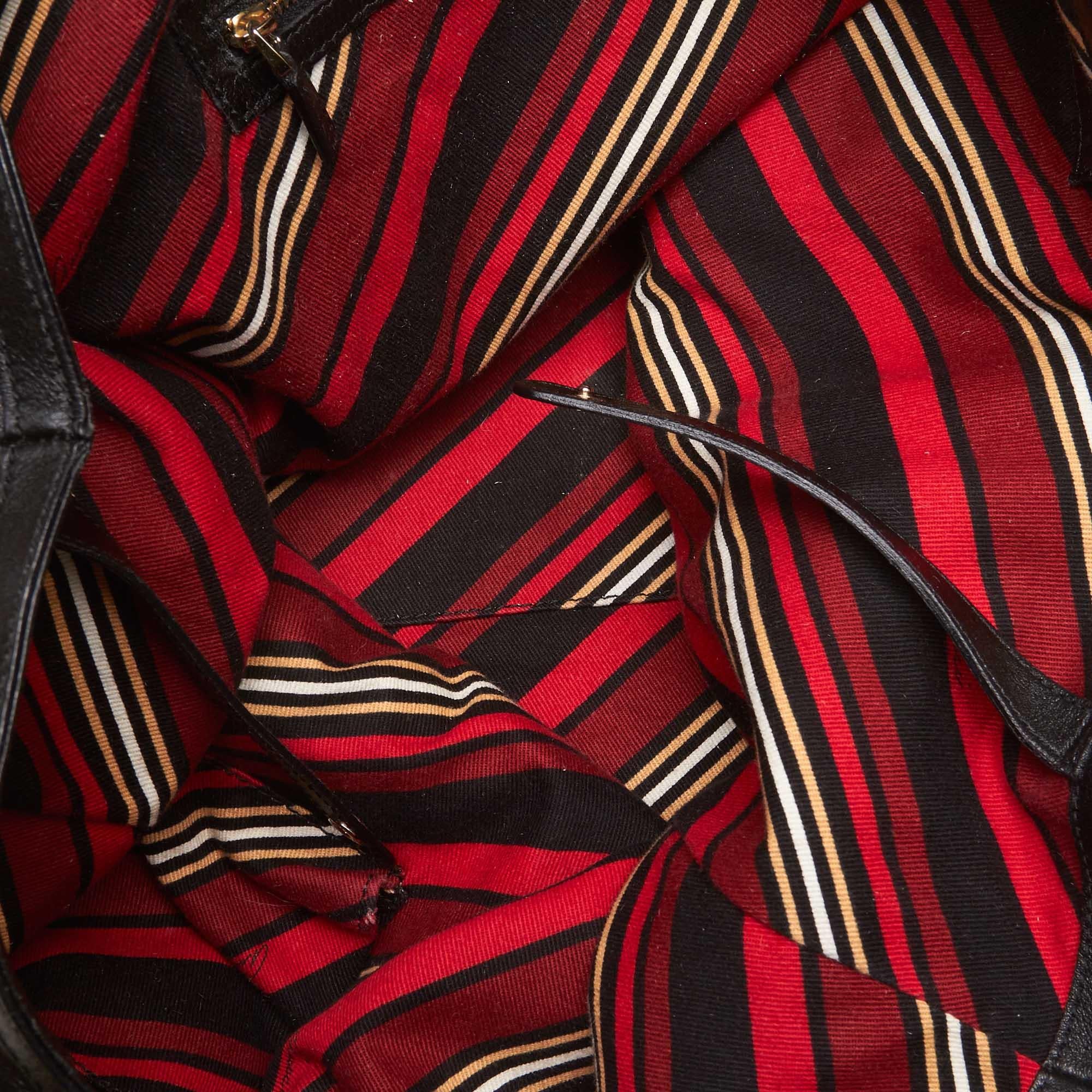 Gucci Black Leather Britt Tote Bag In Good Condition In Orlando, FL