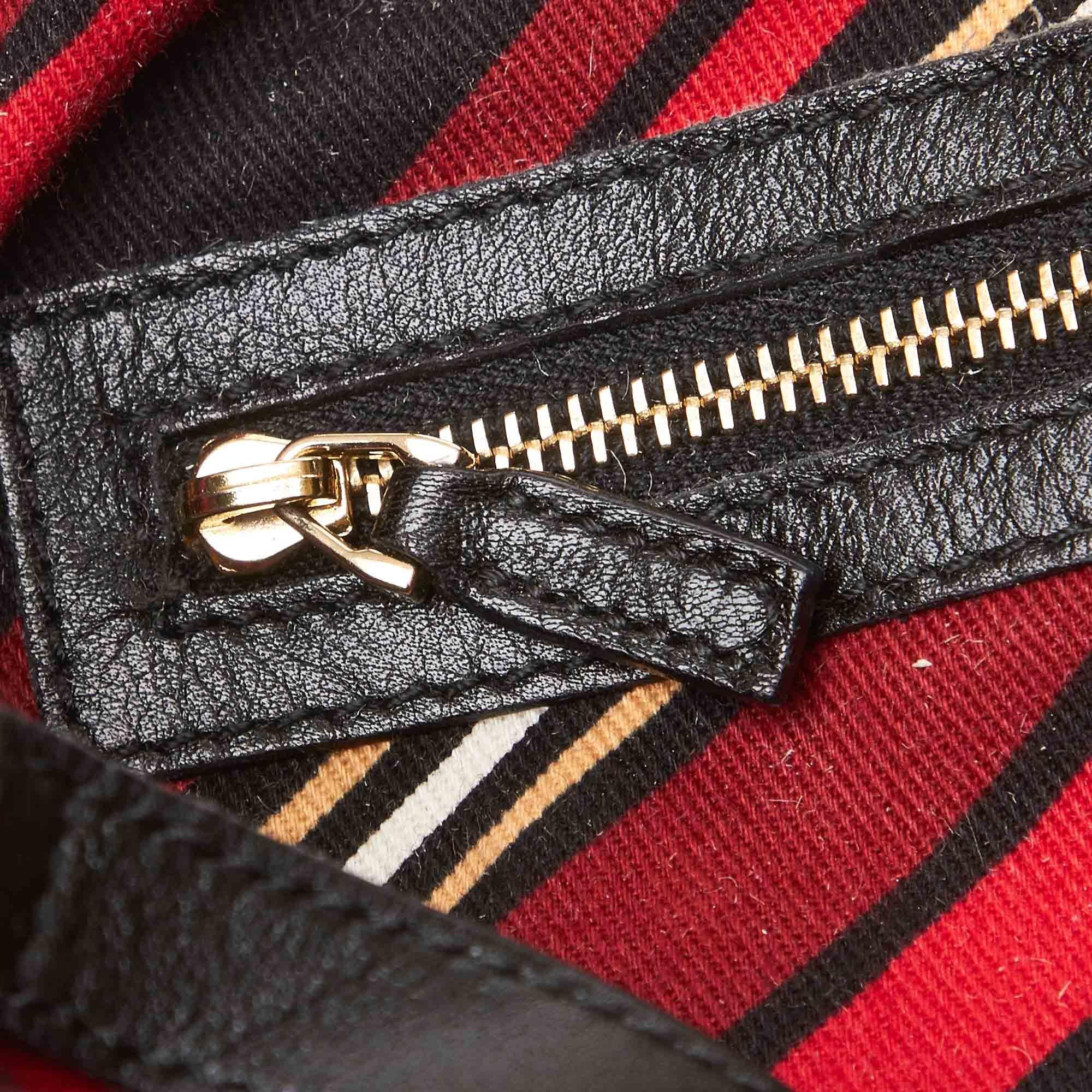 Gucci Black Leather Britt Tote Bag 2