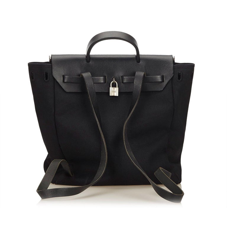 Hermes Black Herbag Backpack at 1stdibs