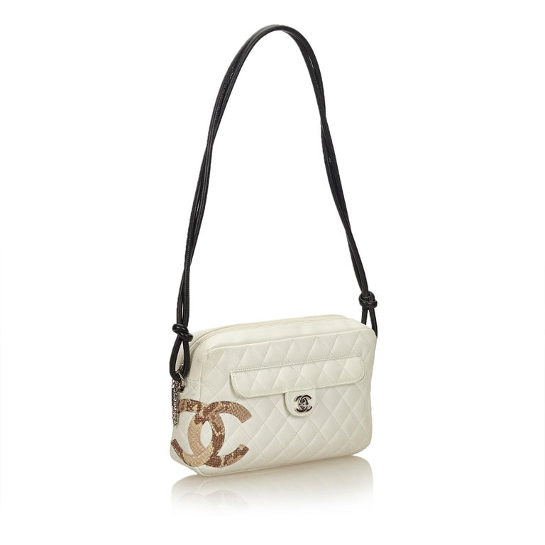 Chanel White x Black Cambon Line Camera Bag For Sale at 1stDibs