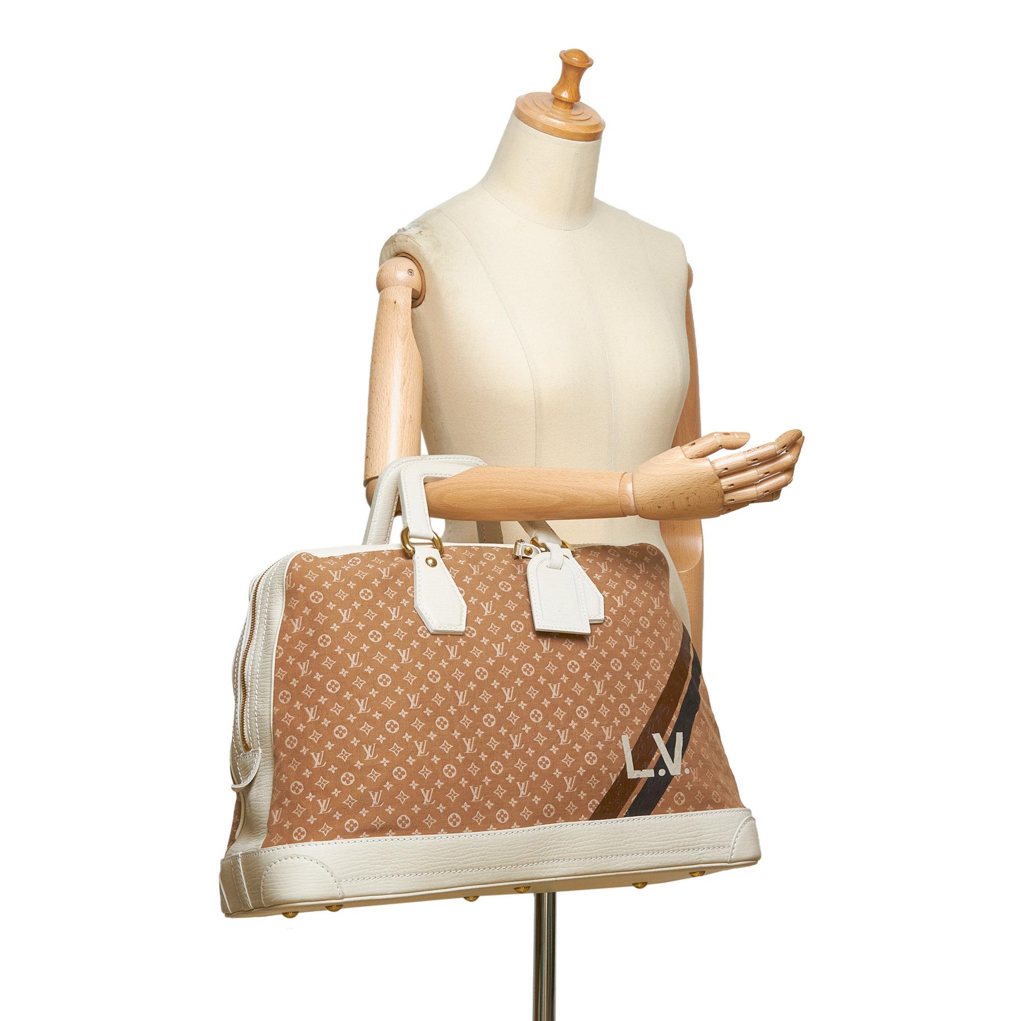 Louis Vuitton Brown x Camel Mini Lin Initiales Isfahan Travel Bag For Sale 5