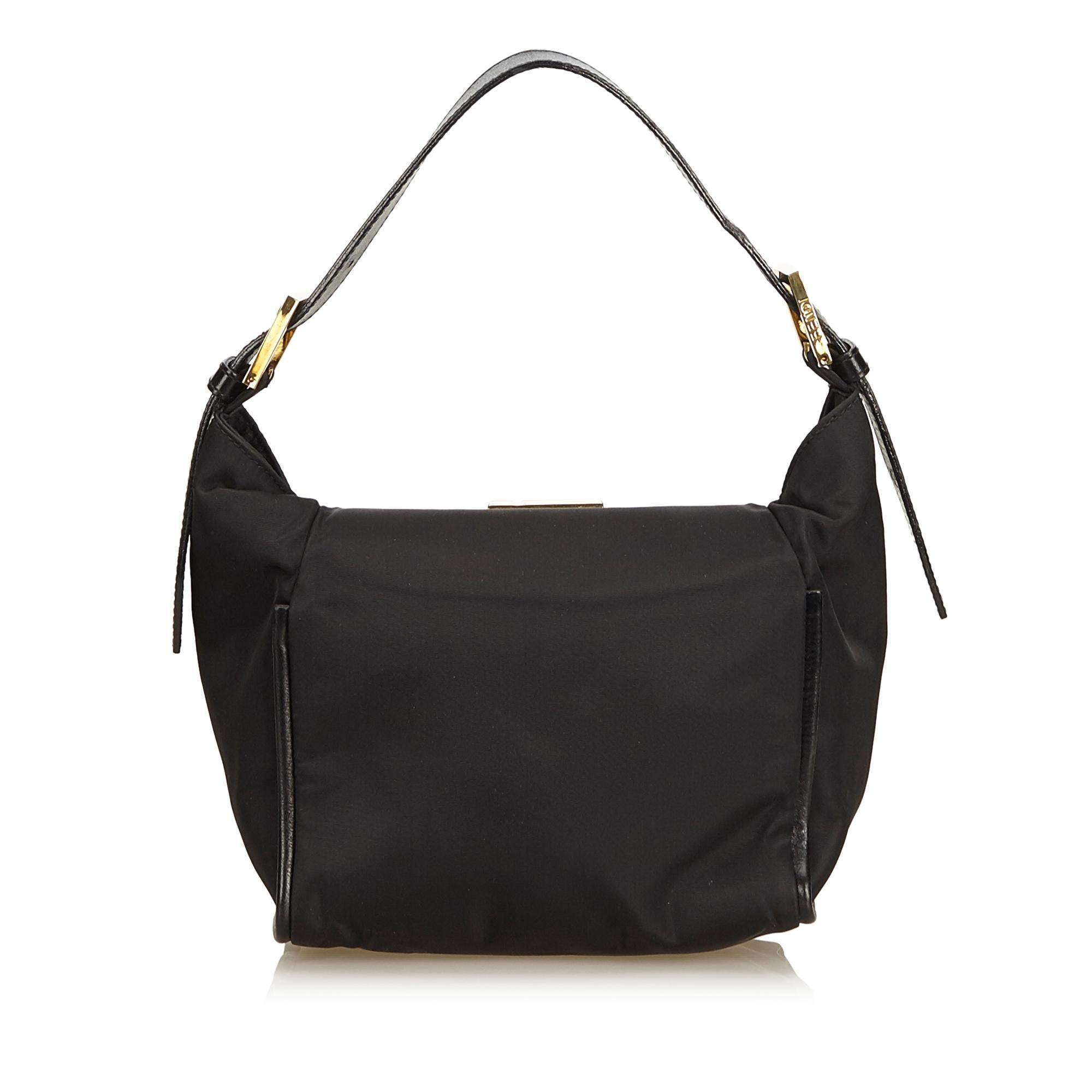 Fendi Black Nylon Handbag In Good Condition In Orlando, FL