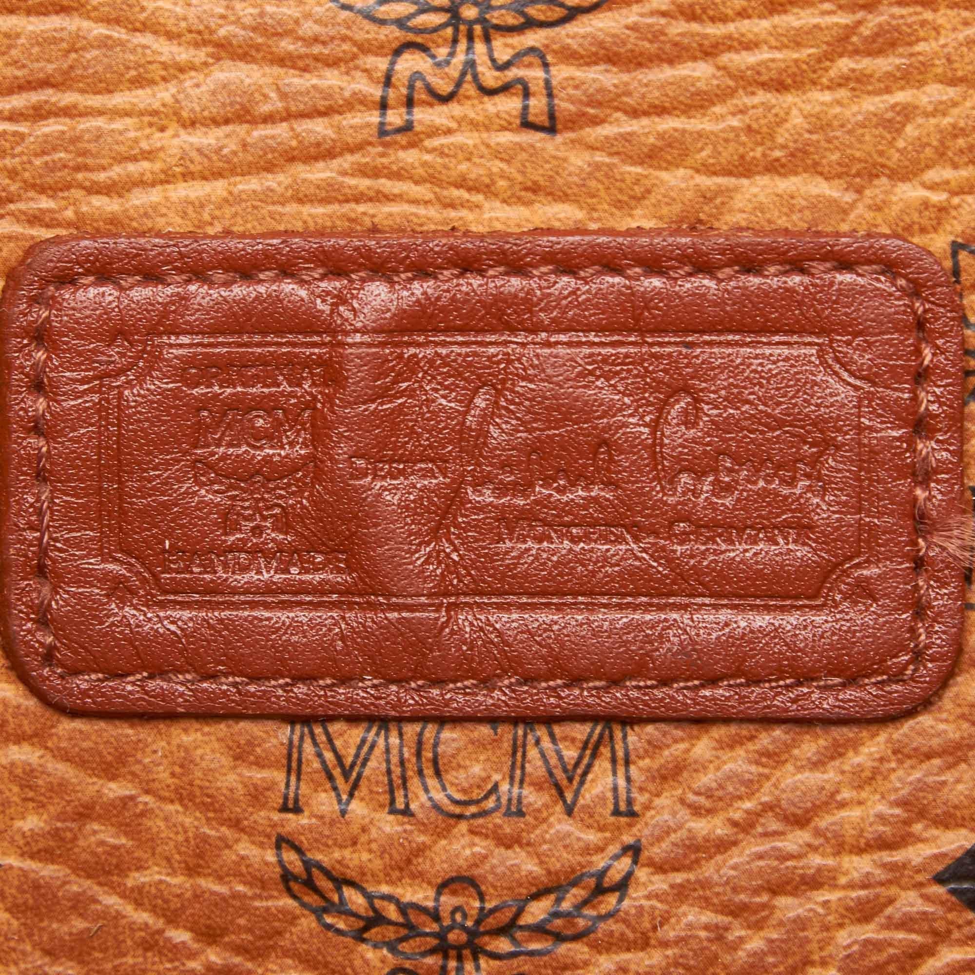 MCM Brown Visetos Leather Tote Bag 1