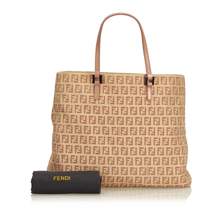 Fendi Pink Zucchino Canvas Tote Bag For Sale at 1stdibs