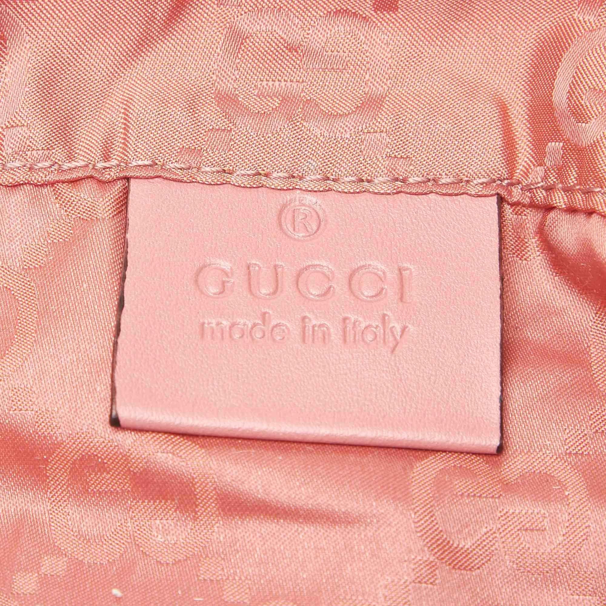 Gucci Pink Guccissima Teddy Bear Folding Shopping Bag In Good Condition In Orlando, FL