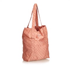 Gucci Pink Guccissima Teddy Bear Folding Shopping Bag