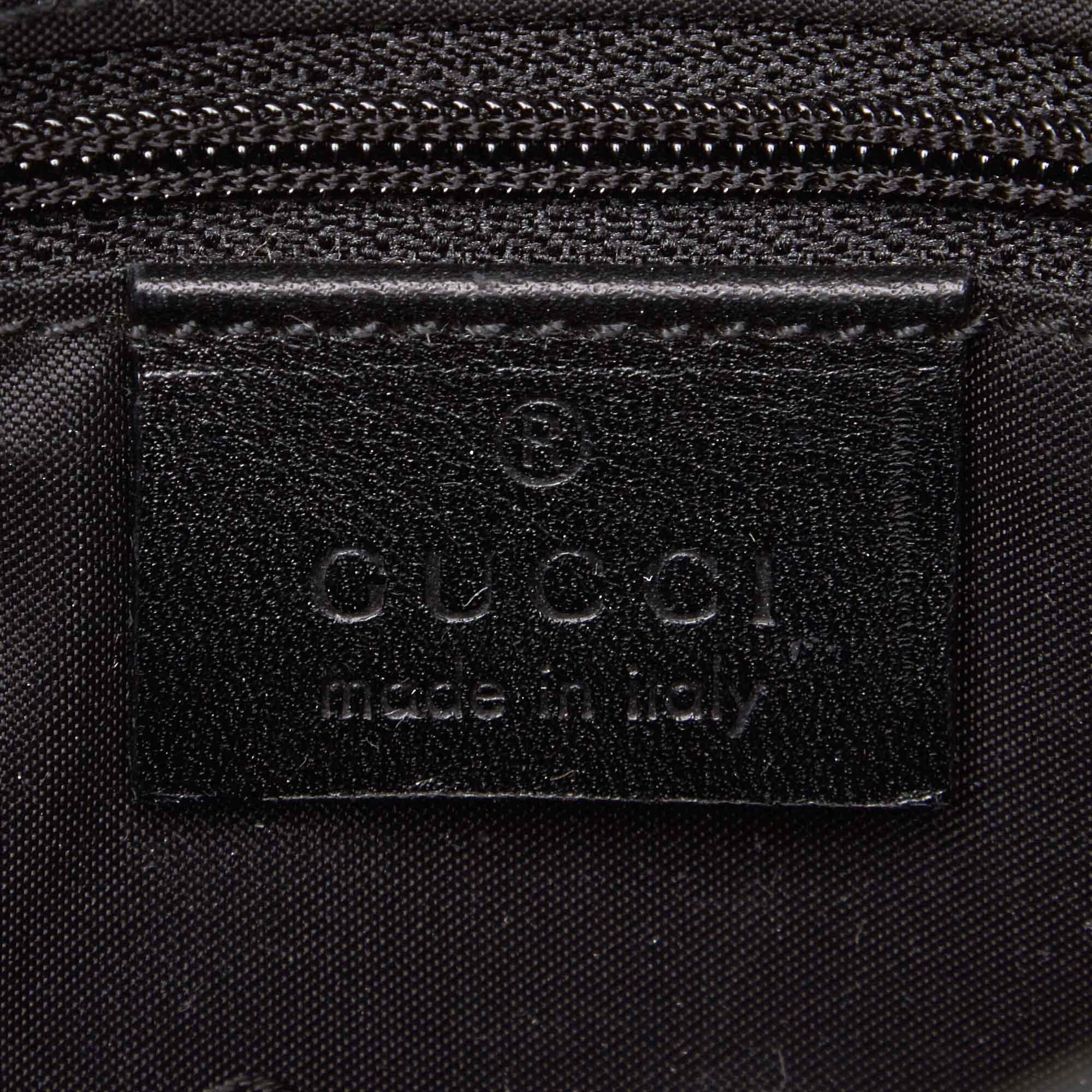 Gucci Black Bamboo Canvas Satchel For Sale 2