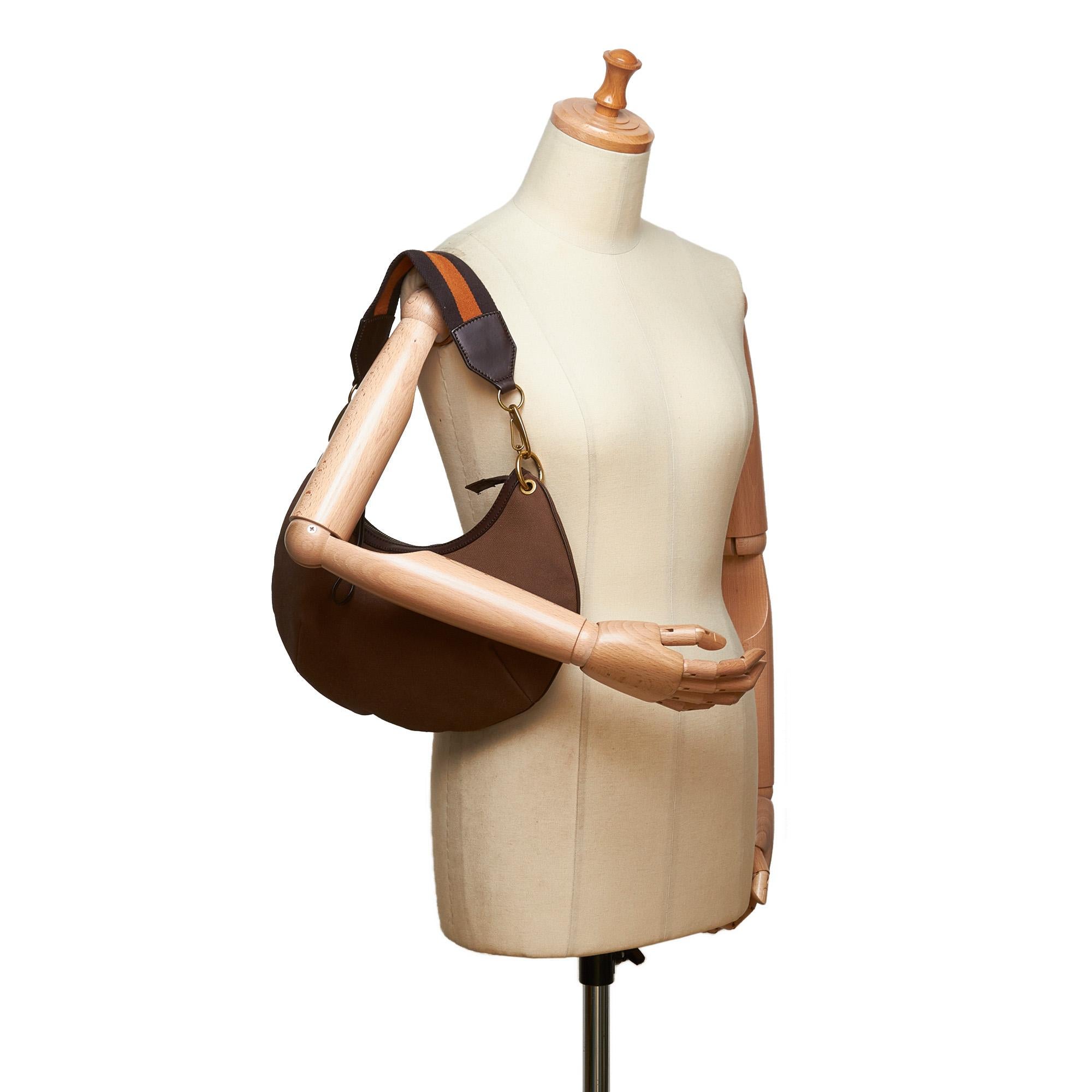 Gucci Brown x Light Brown Canvas Shoulder Bag For Sale 5