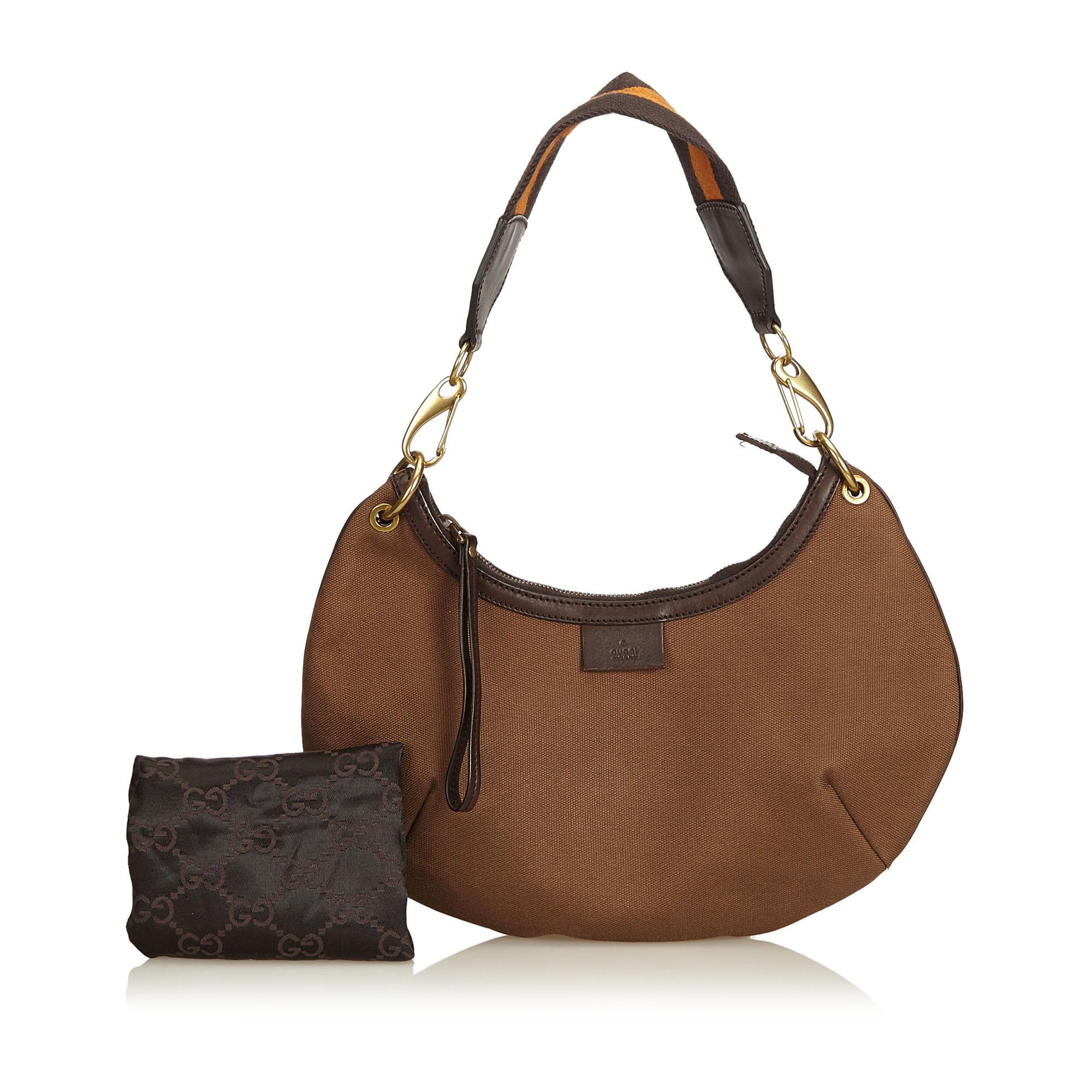 Gucci Brown x Light Brown Canvas Shoulder Bag For Sale 6