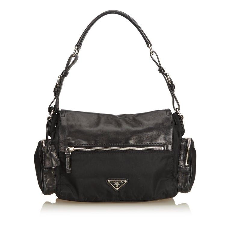 Prada Black Nylon Shoulder Bag For Sale at 1stdibs