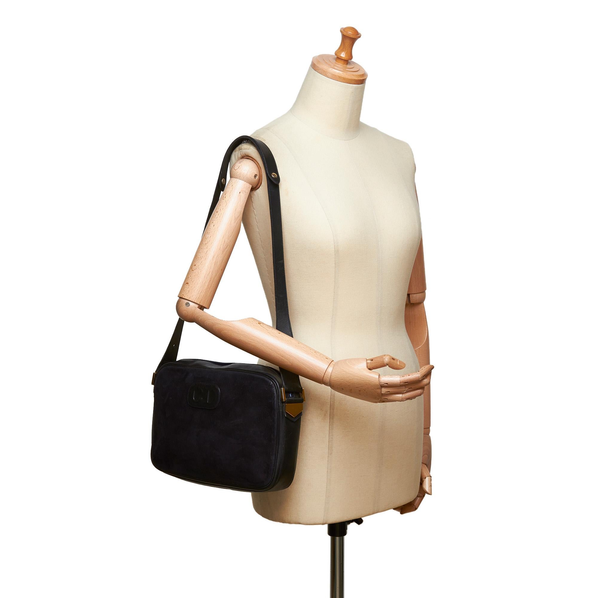 Dior Black Nubuck Leather Crossbody Bag For Sale 4
