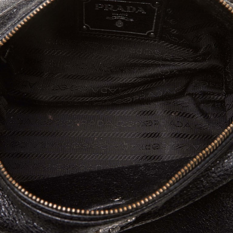 Prada Black Leather Chain Shoulder Bag at 1stdibs